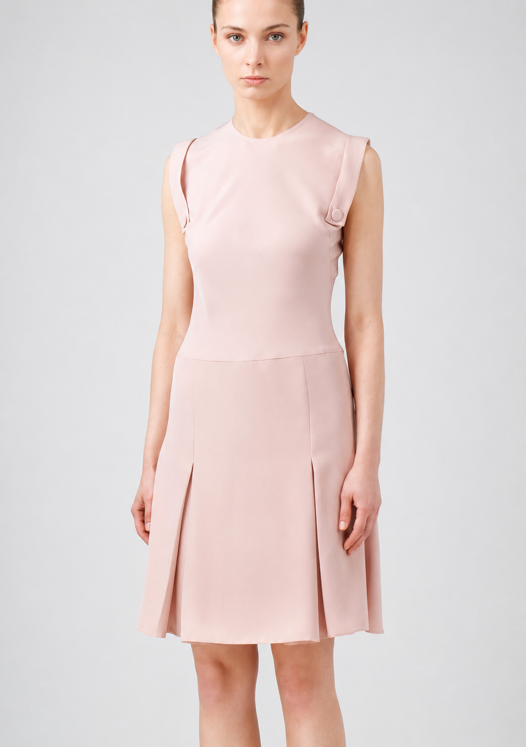 Pink nude crepe dress