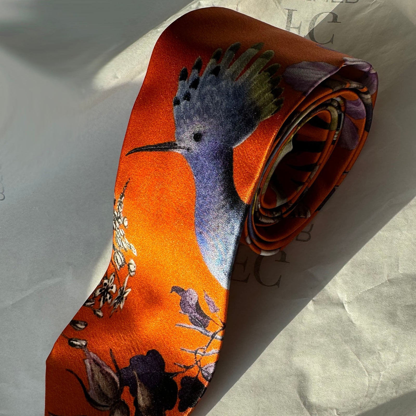 Orange Handmade Mulberry Silk Tie for Woman