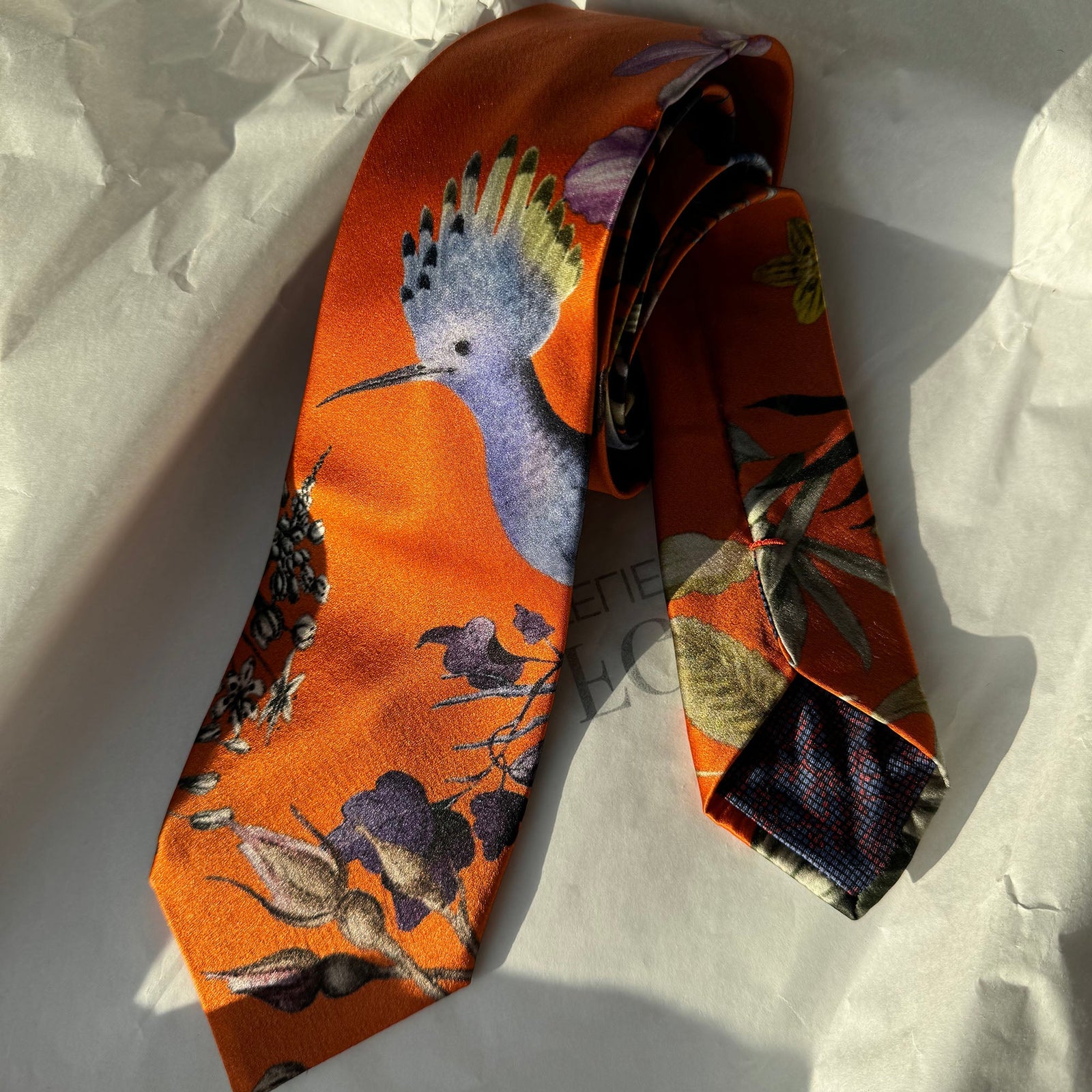 Orange Handmade Mulberry Silk Tie for Woman