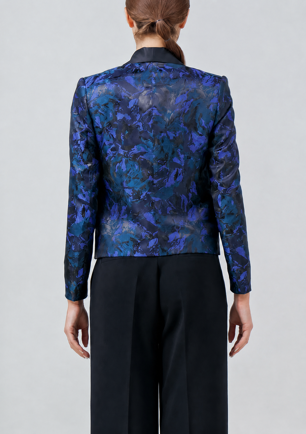 Satin-trimmed evening jacket