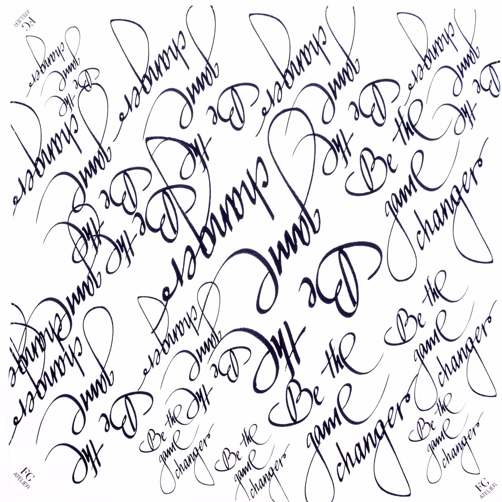 Black and White Calligraphy Print Scarf Be The Game Changer