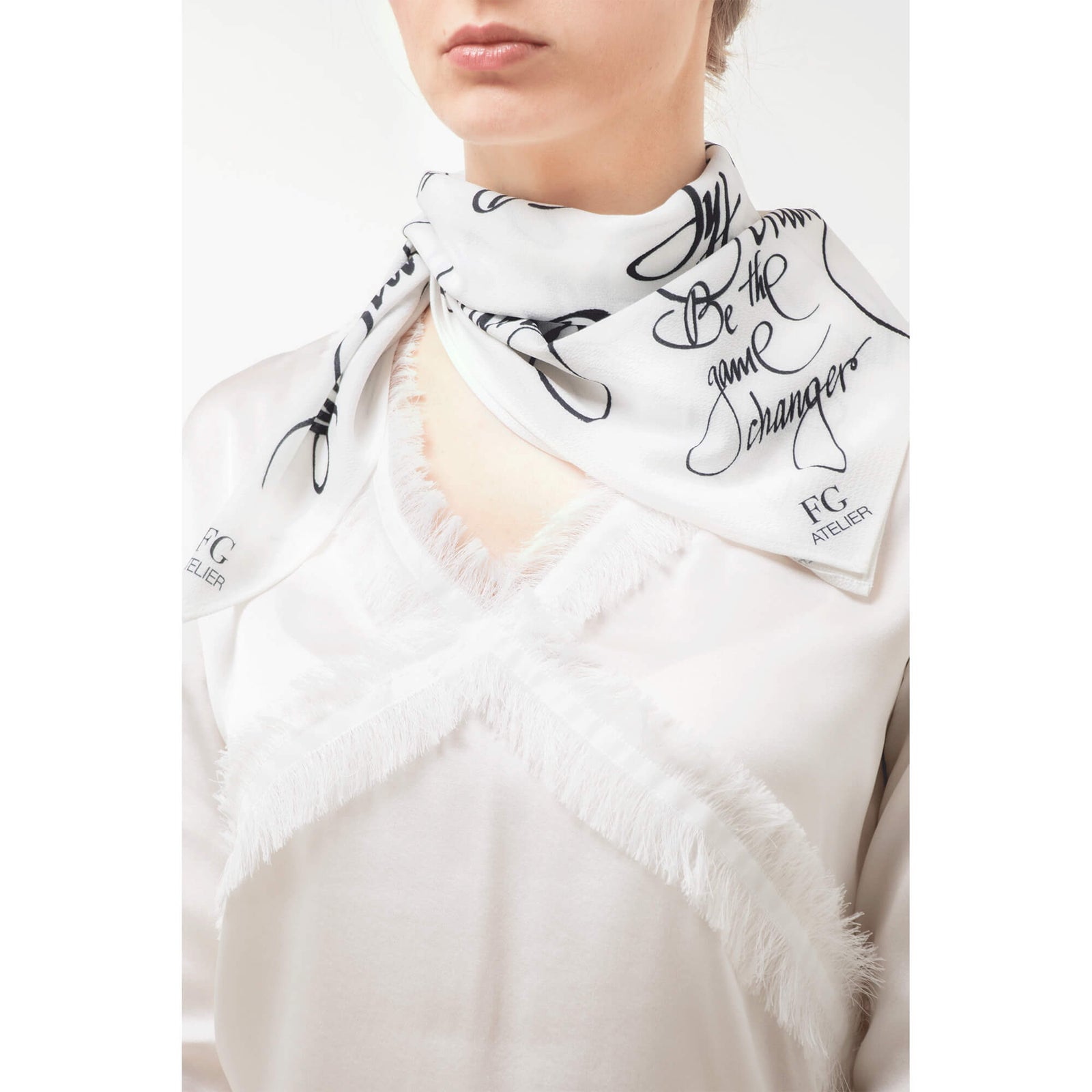 Black and White Calligraphy Print Scarf Be The Game Changer