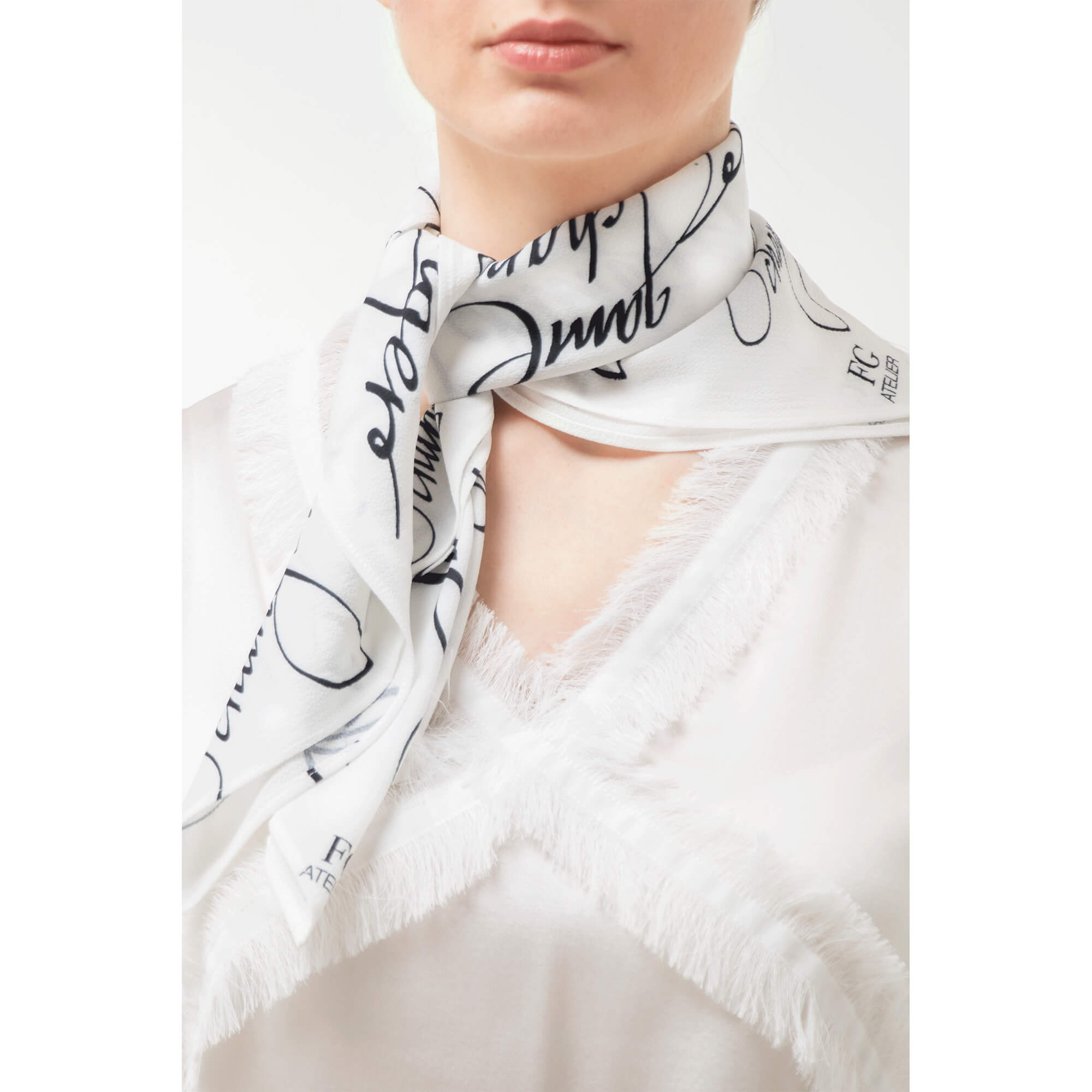 Black and White Calligraphy Print Scarf Be The Game Changer