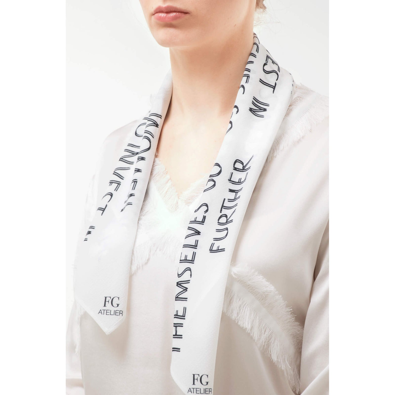 Black and White Calligraphy Print Scarf Women Who Invest