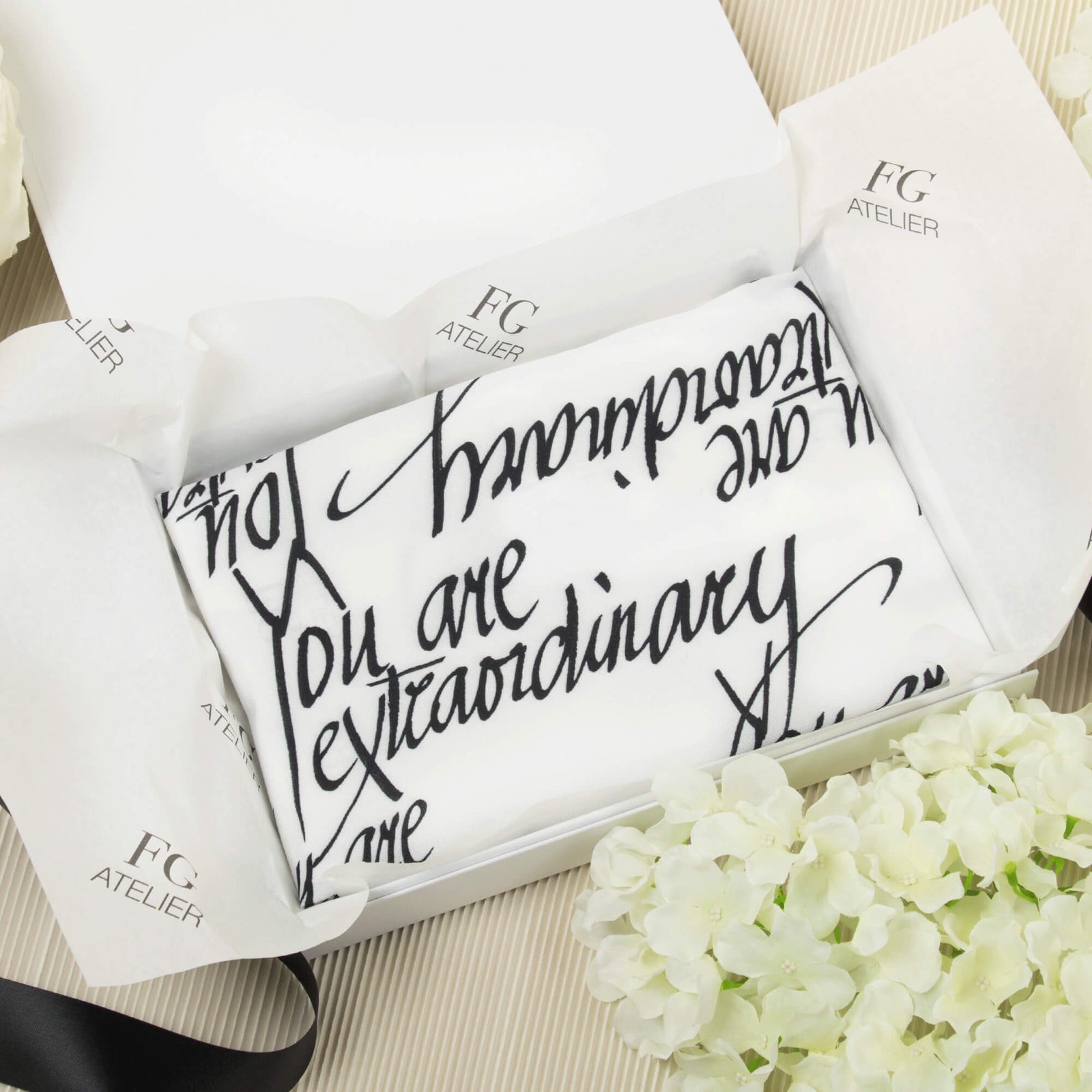 Black and White Calligraphy Print Scarf You Are Extraordinary