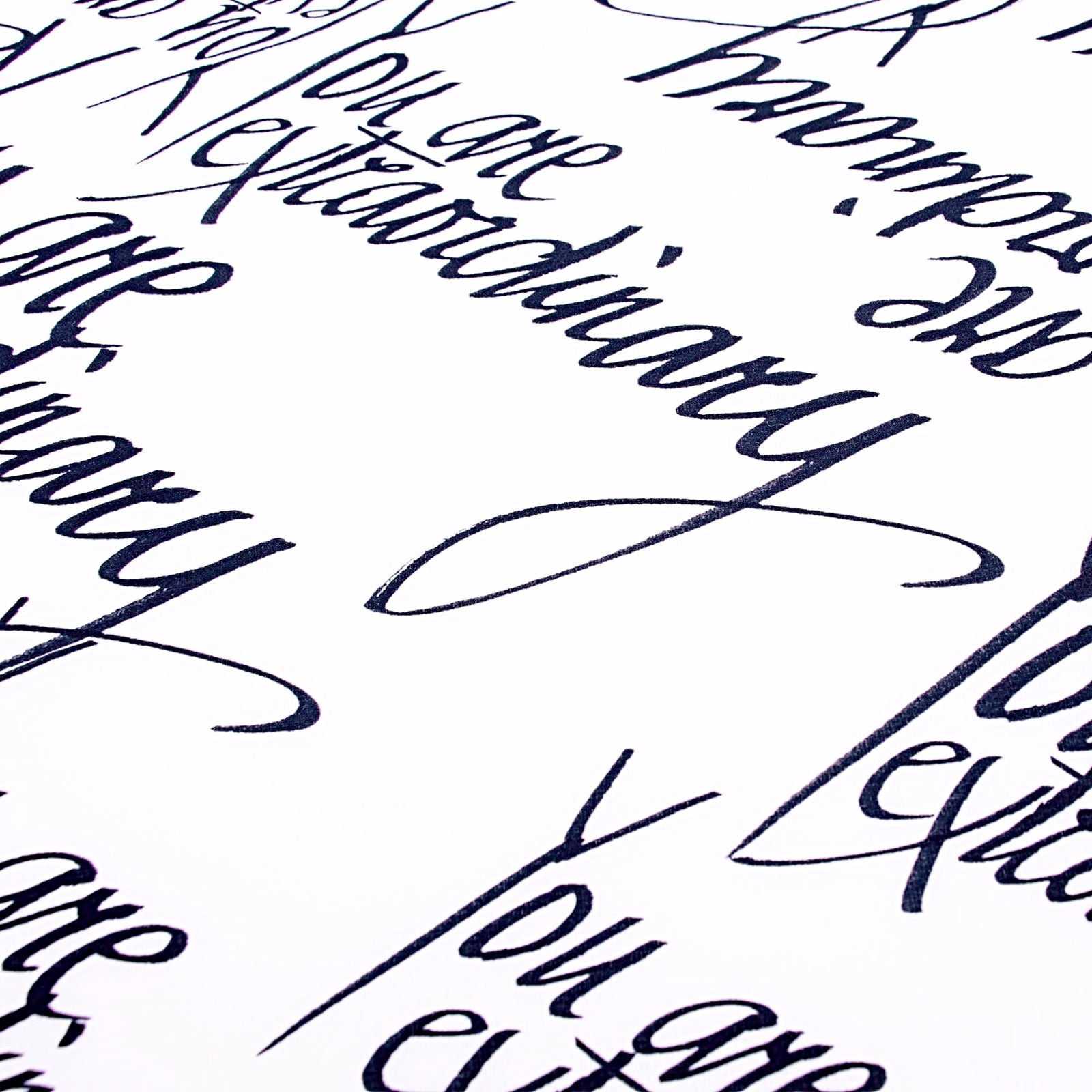 Black and White Calligraphy Print Scarf You Are Extraordinary