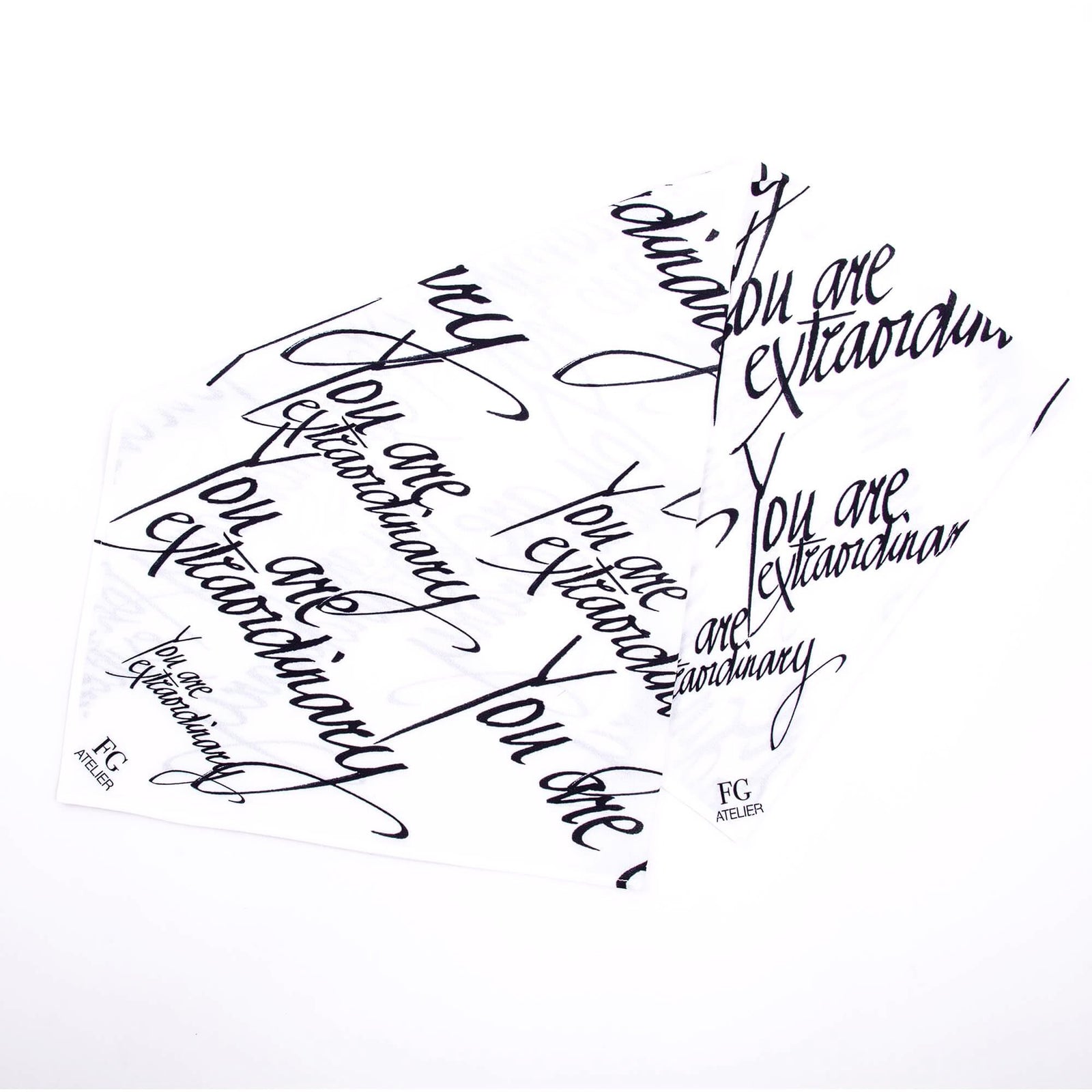 Black and White Calligraphy Print Scarf You Are Extraordinary