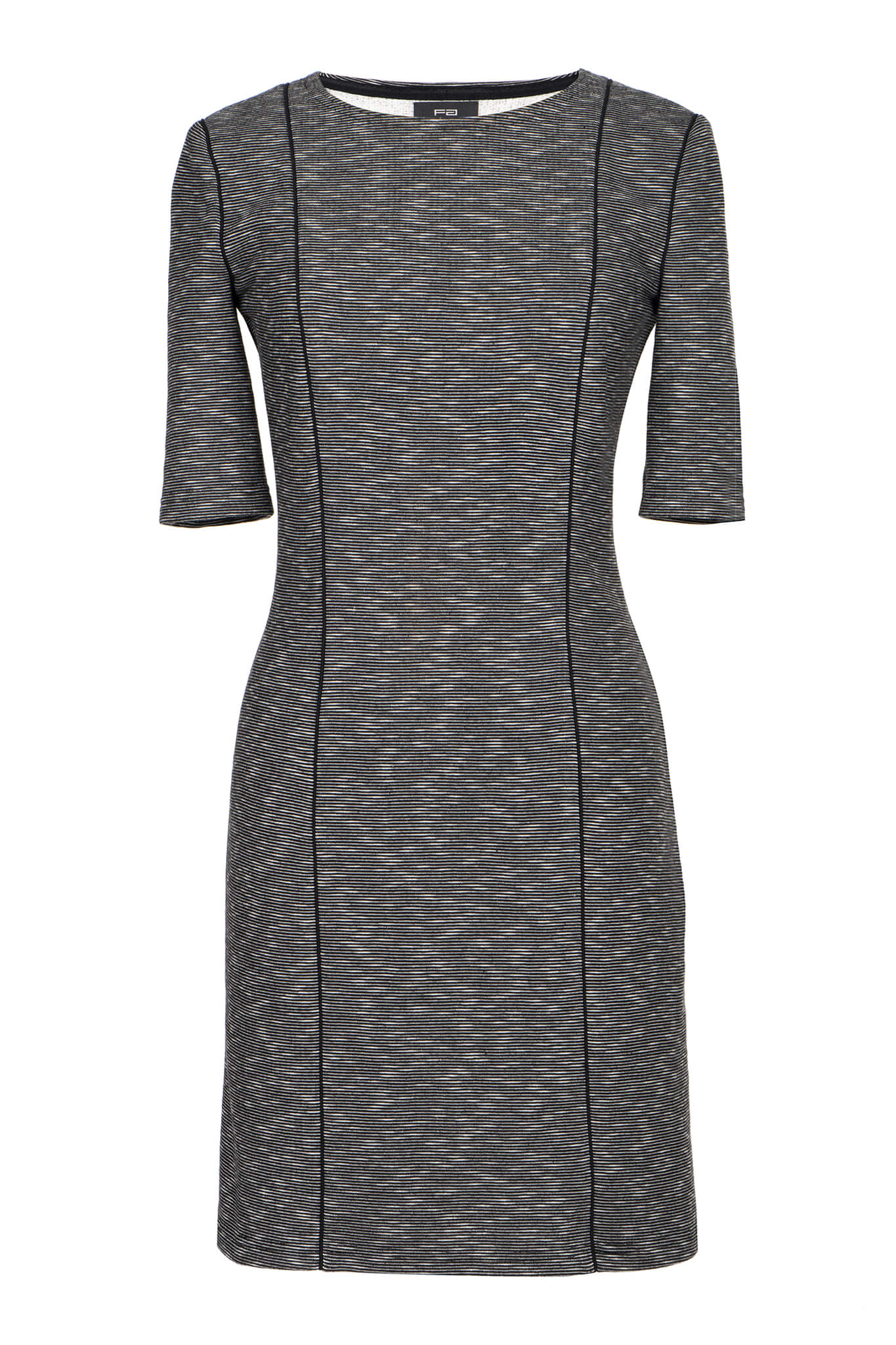 Grey & White Mélange Stretch Jersey Dress