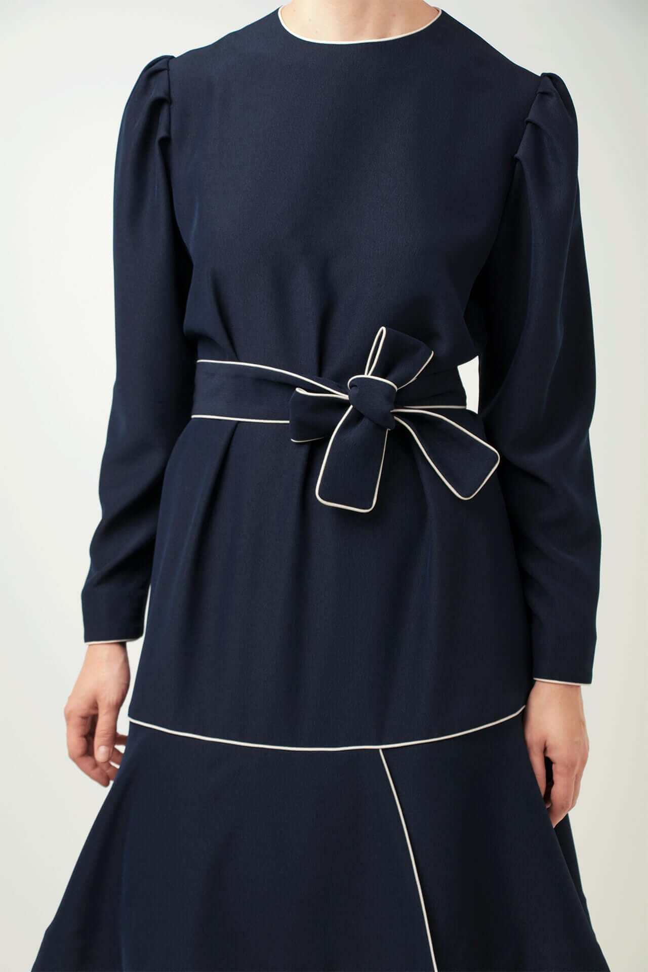 Royal blue crepe loose silhouette dress