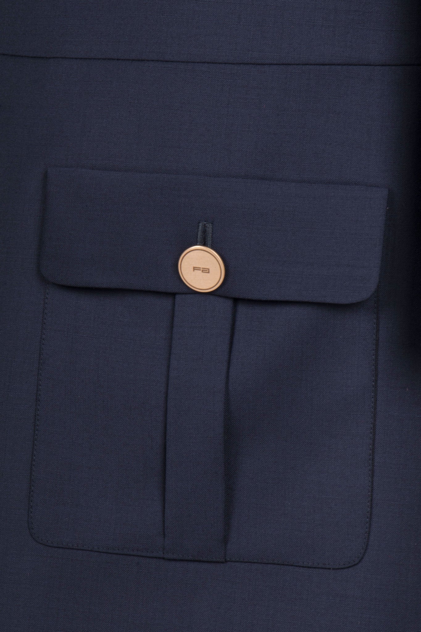 Navy blue wool safari dress