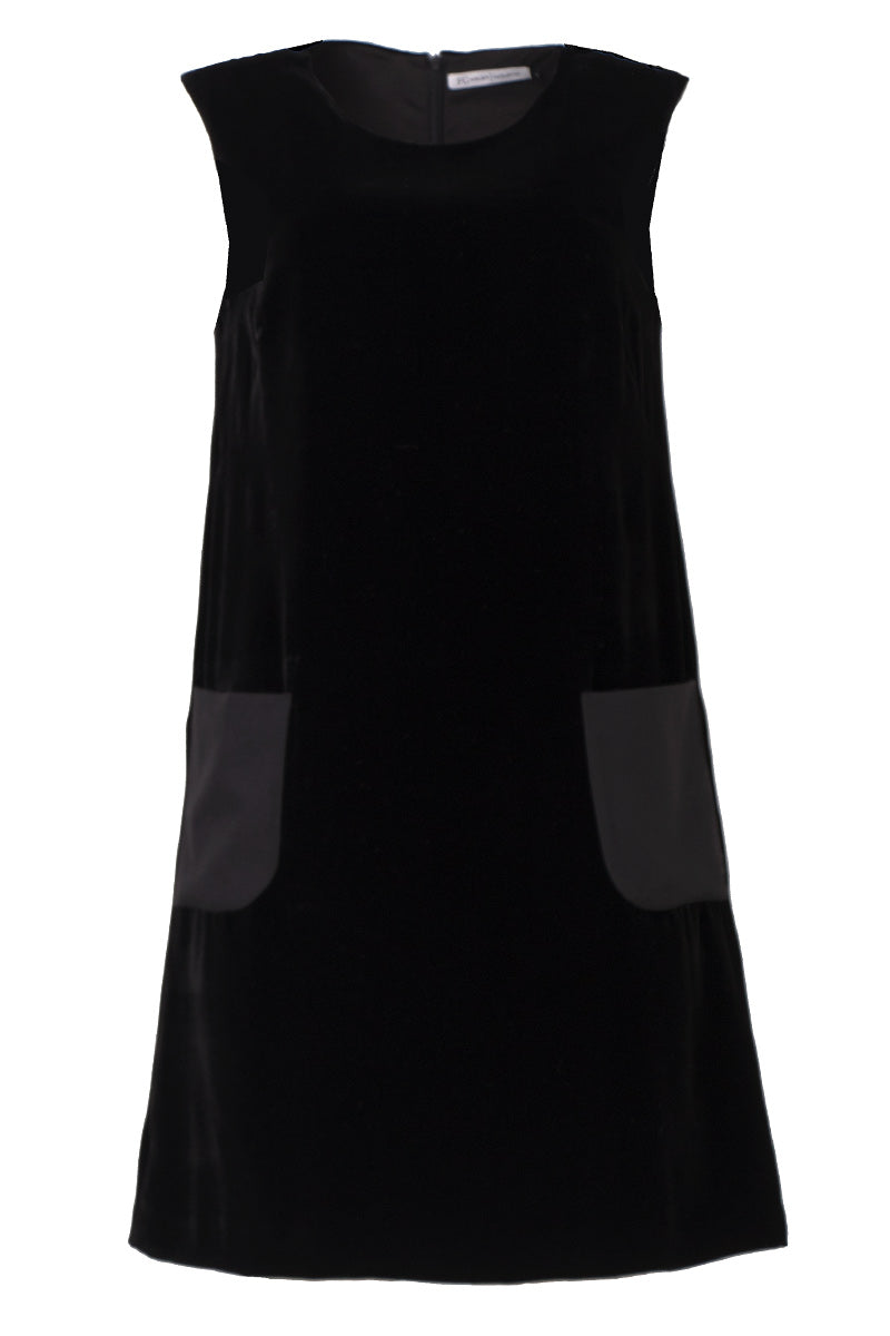 Black velvet sleeveless loose dress