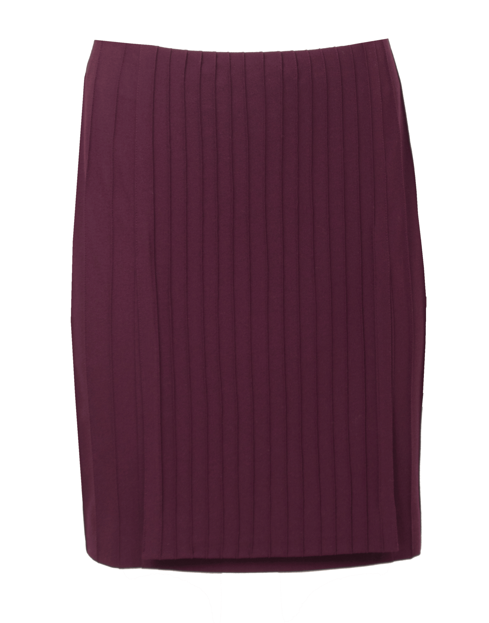 Burgundy viscose-blend crepe skirt