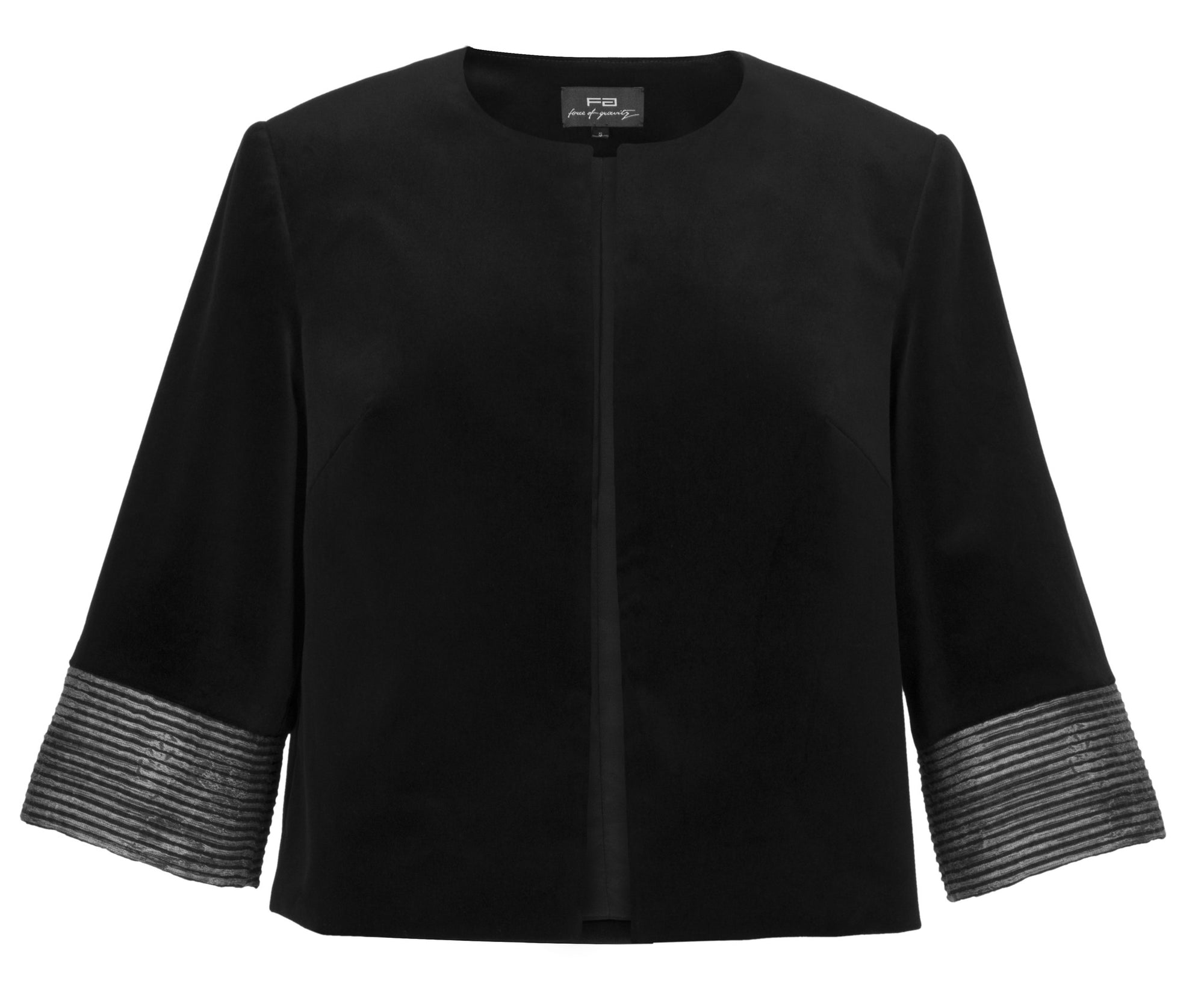 Contrasting cuff black velvet jacket