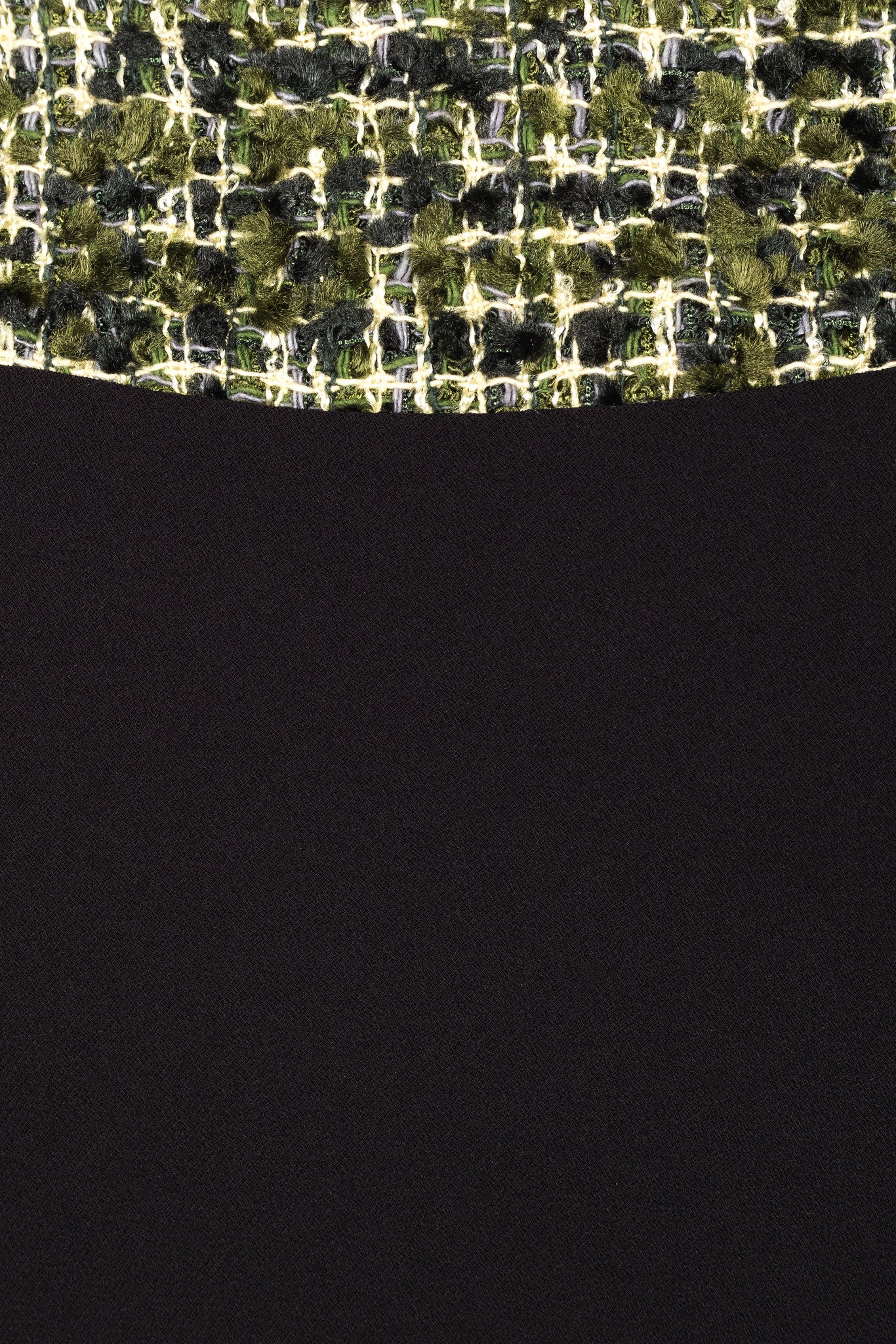 Crepe dress with contrasting tweed detail