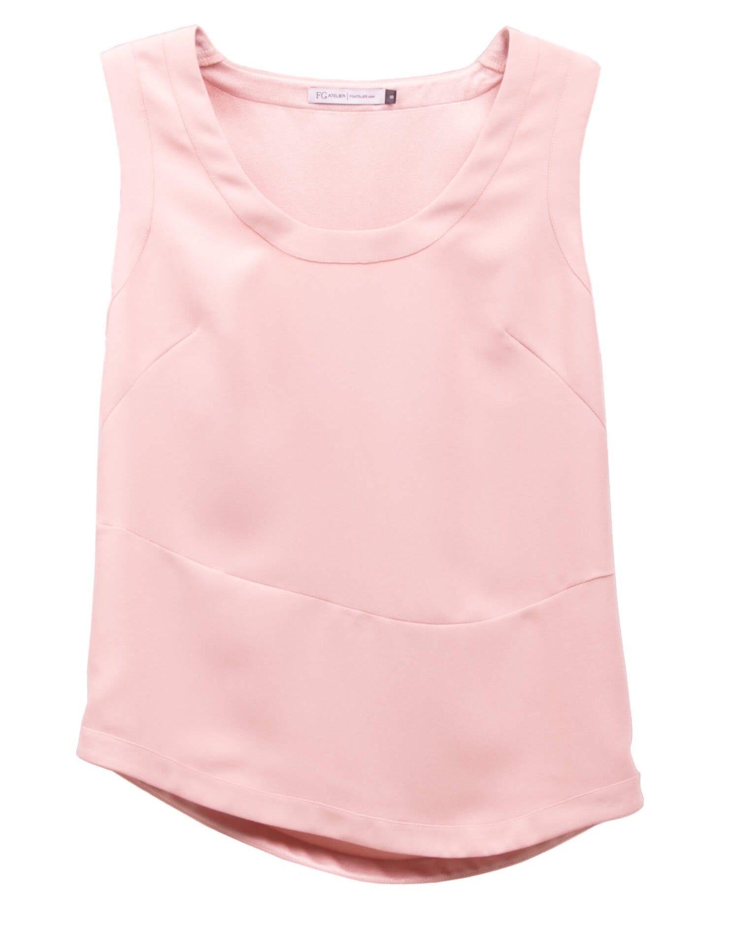 Light pink sleeveless asymmetric blouse