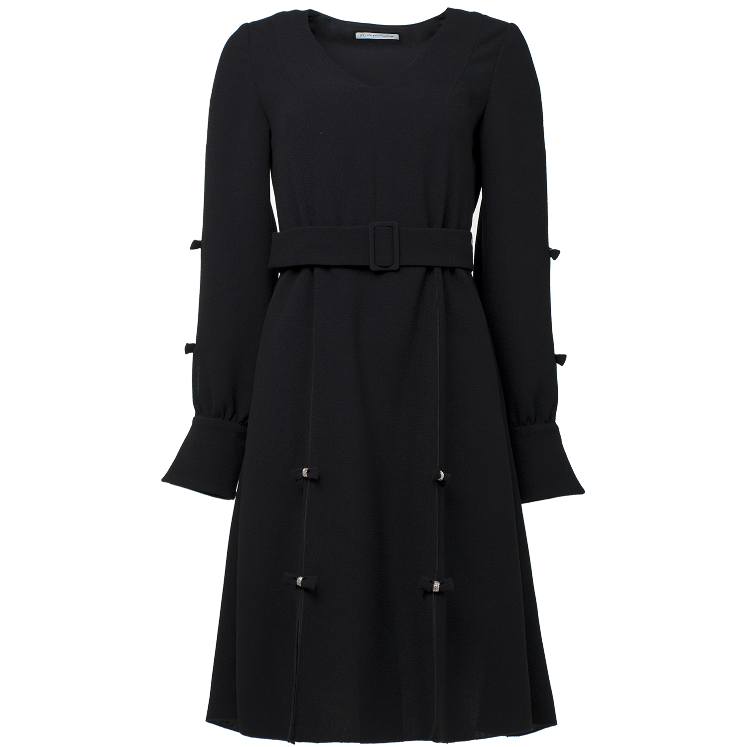 Black crepe bow dress