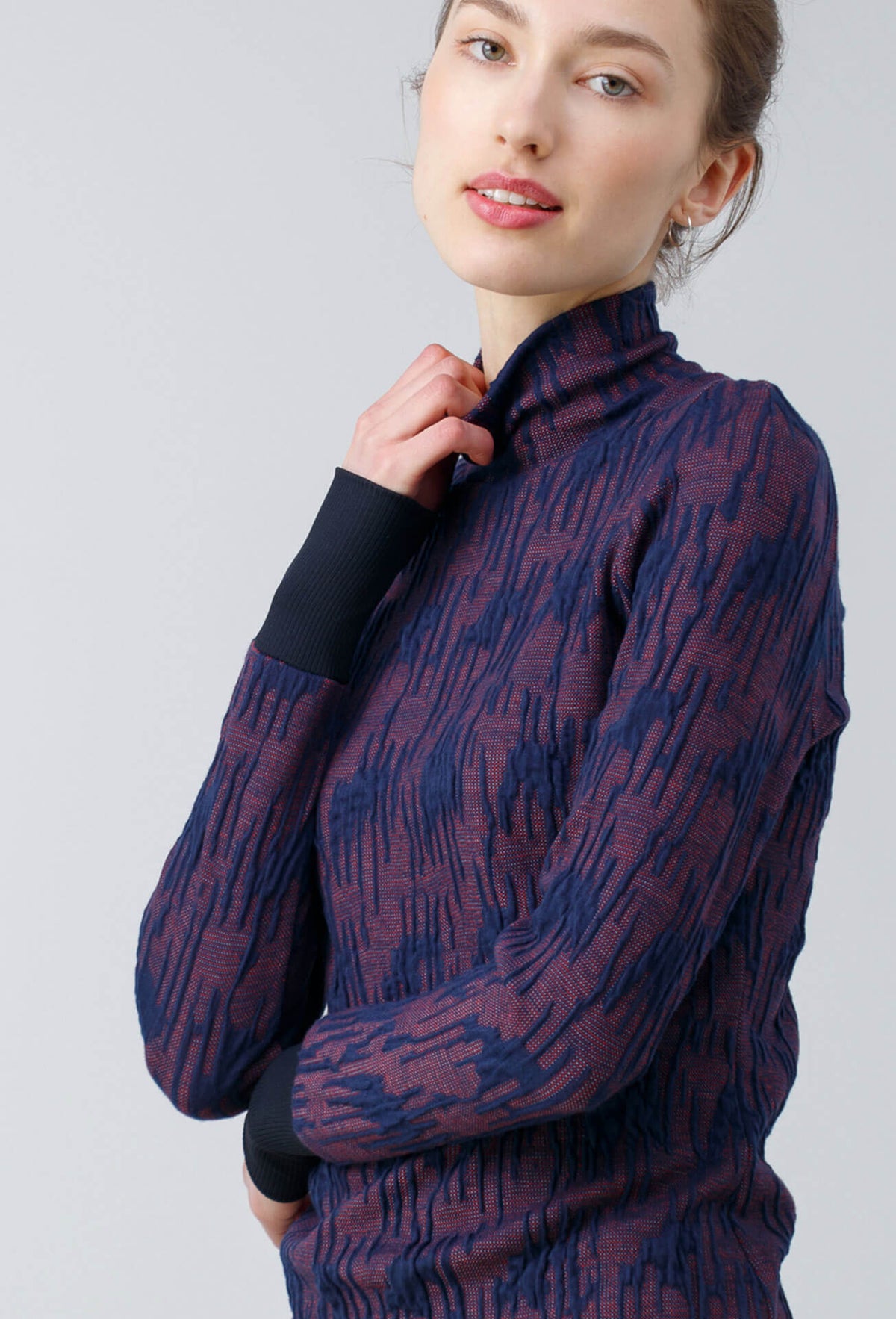 Patterned turtleneck