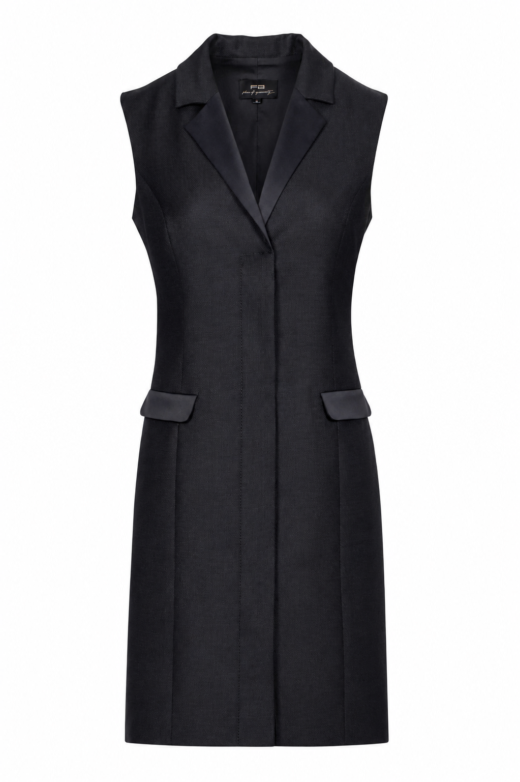 Sleveless Black Wool Blazer Dress