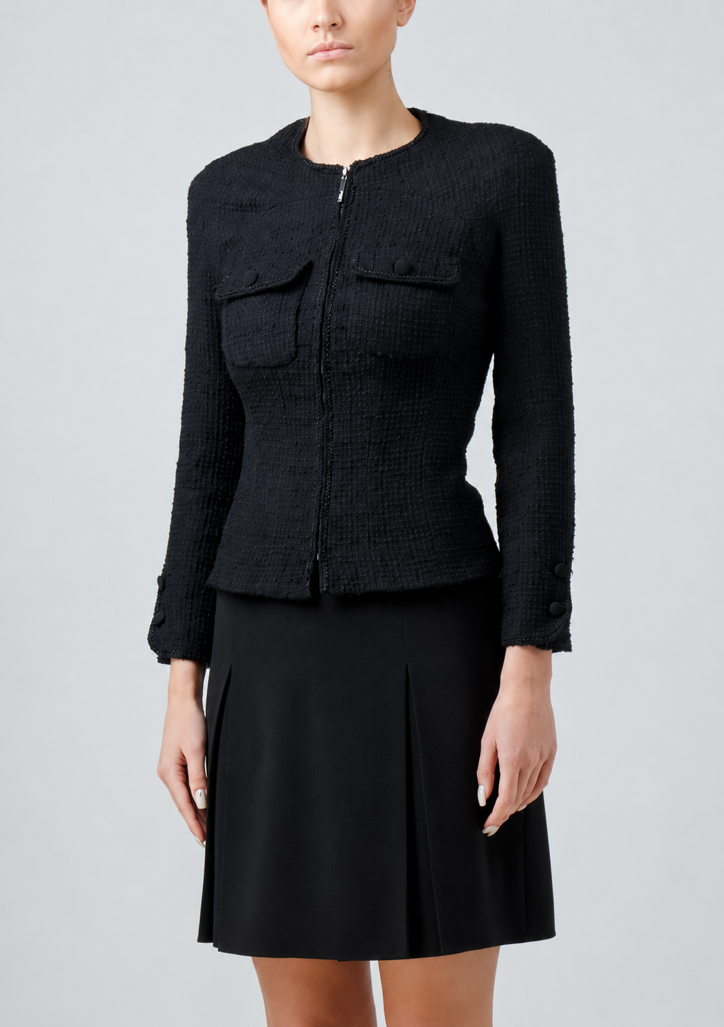 Black crepe skirt