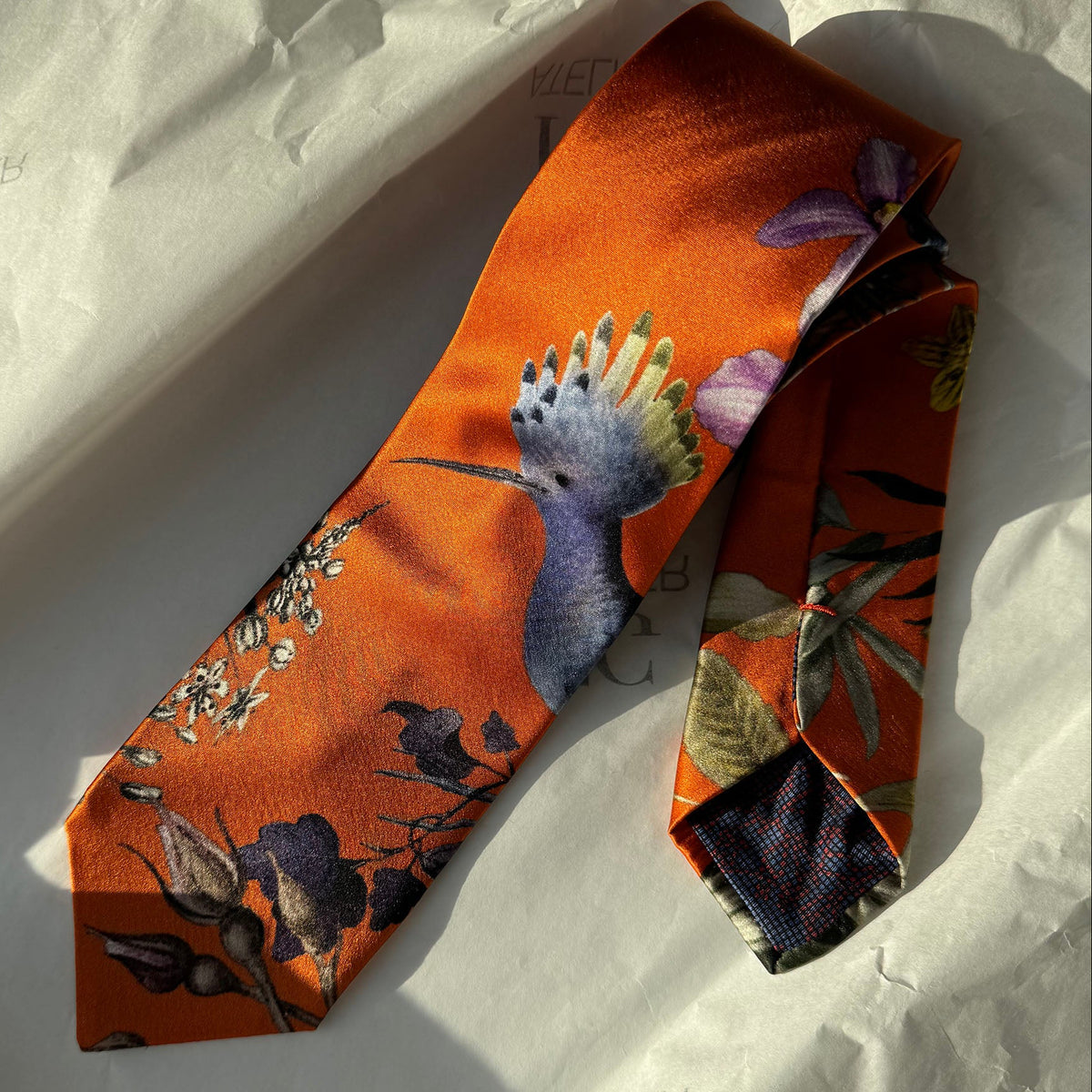 Orange Handmade Mulberry Silk Tie for Woman