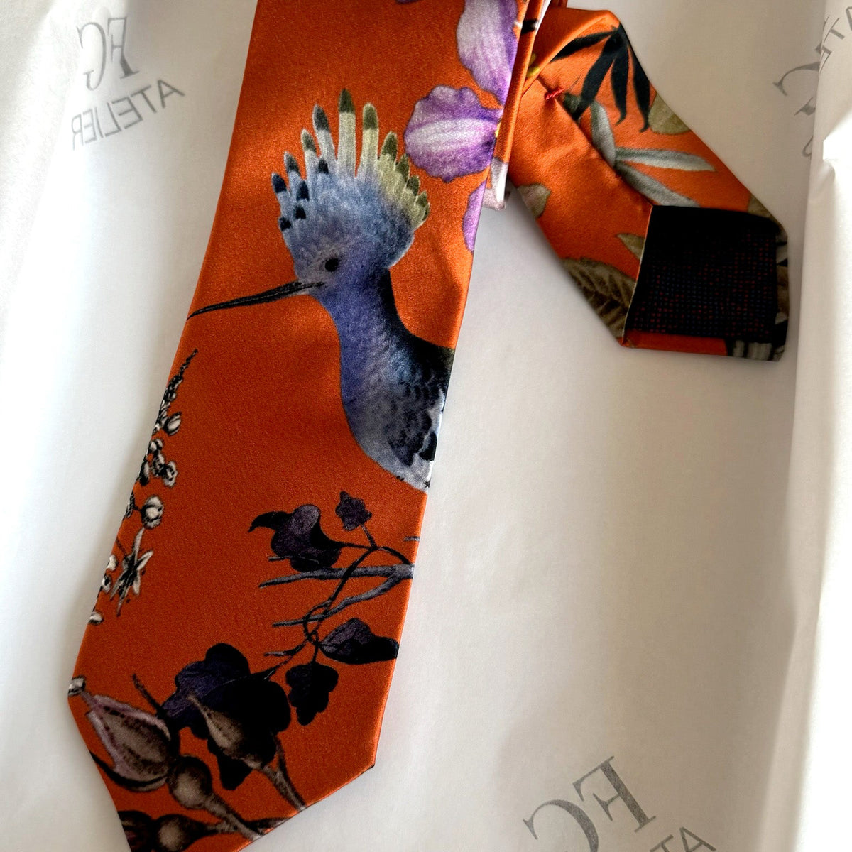 Orange Handmade Mulberry Silk Tie for Woman