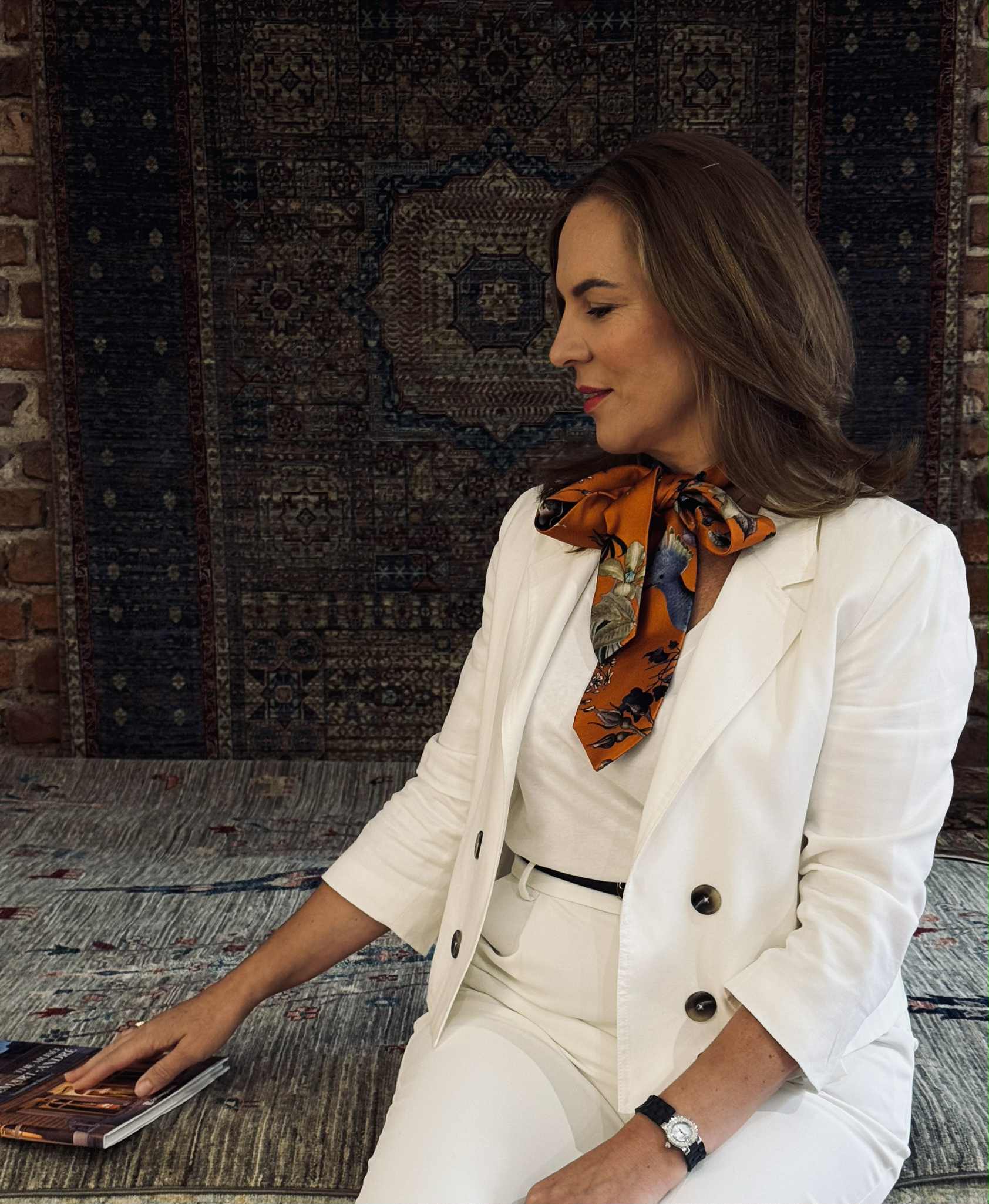 Orange Handmade Mulberry Silk Tie for Woman