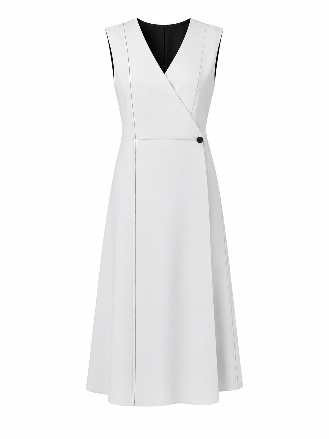 Reversible silk black and white midi dress