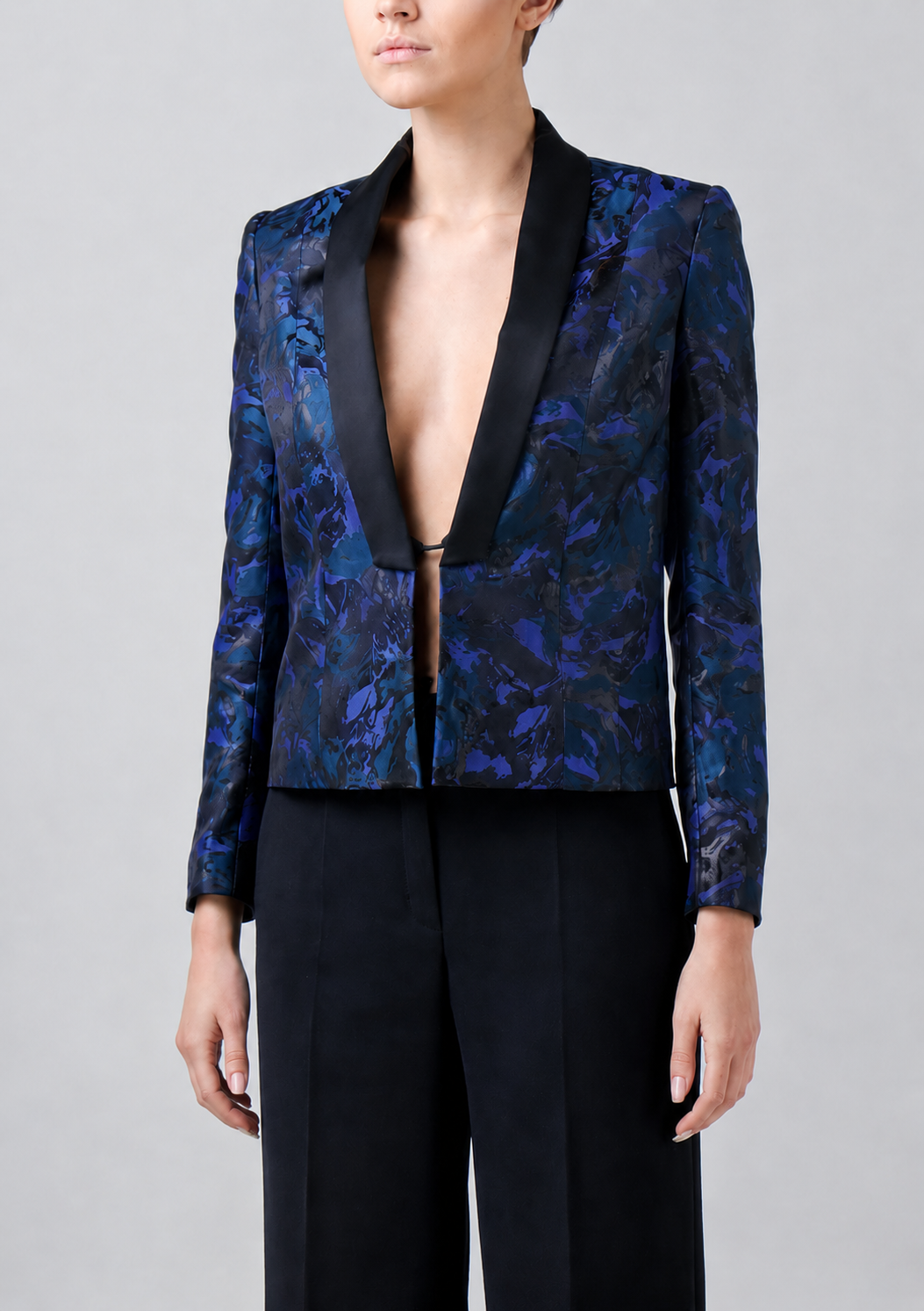 Satin-trimmed evening jacket