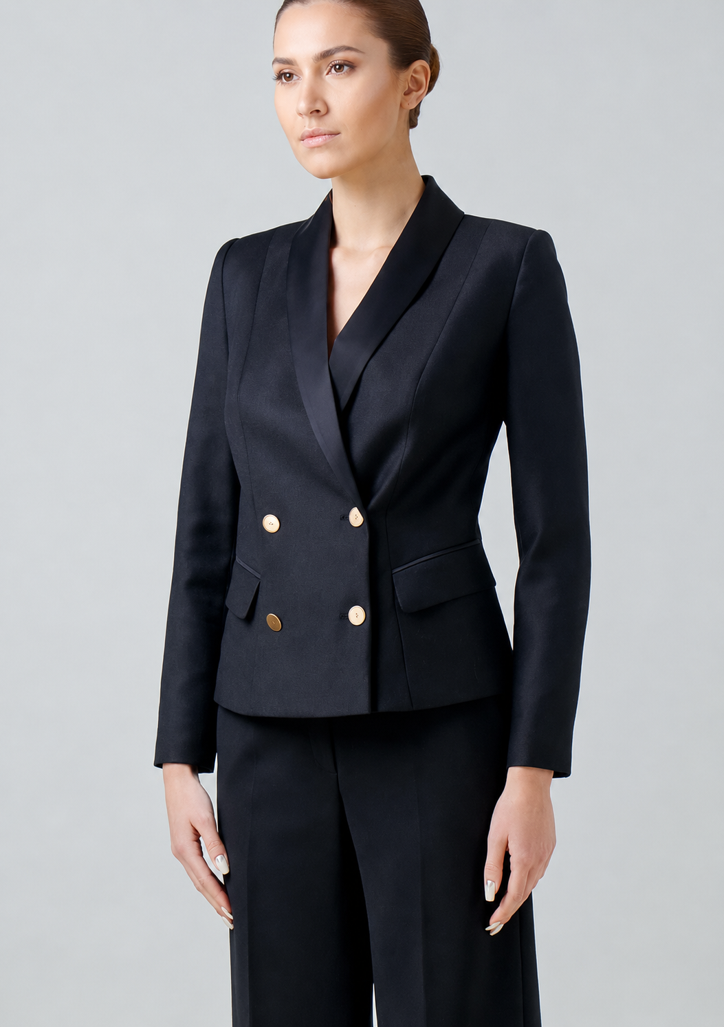 Double breasted wool jacket