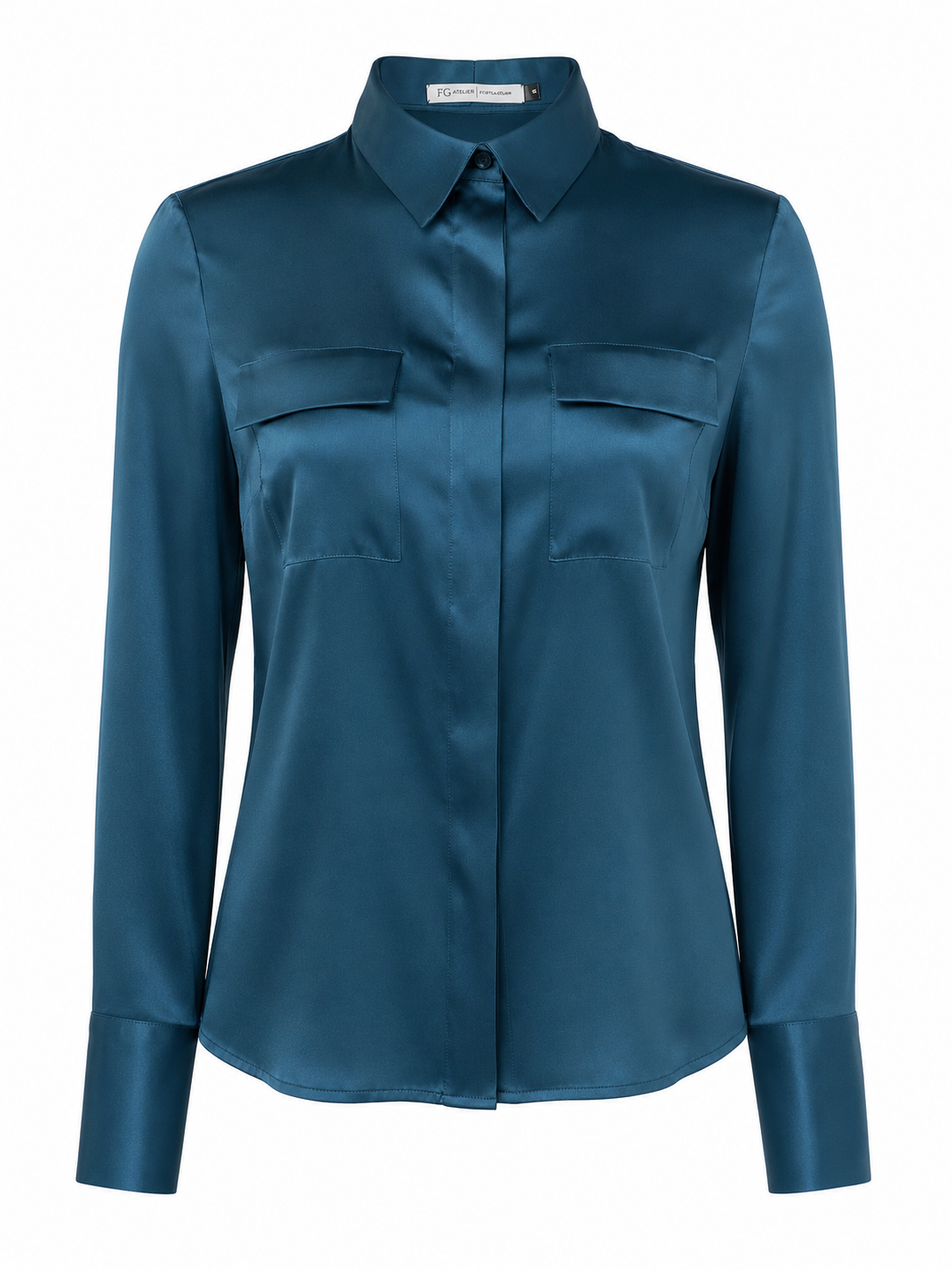 Topaz blue stretch silk shirt