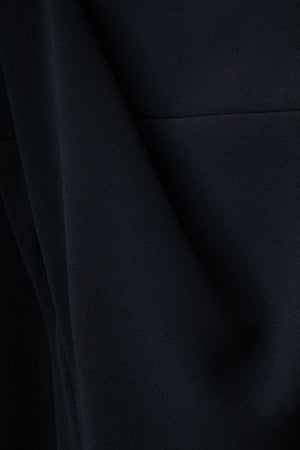 Black long-sleeve crepe dress