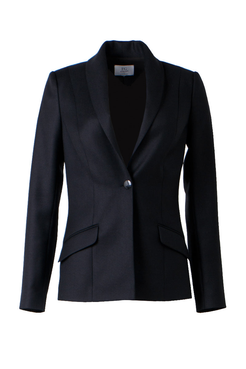 Black lightweight wool Sophia&#39;s jacket