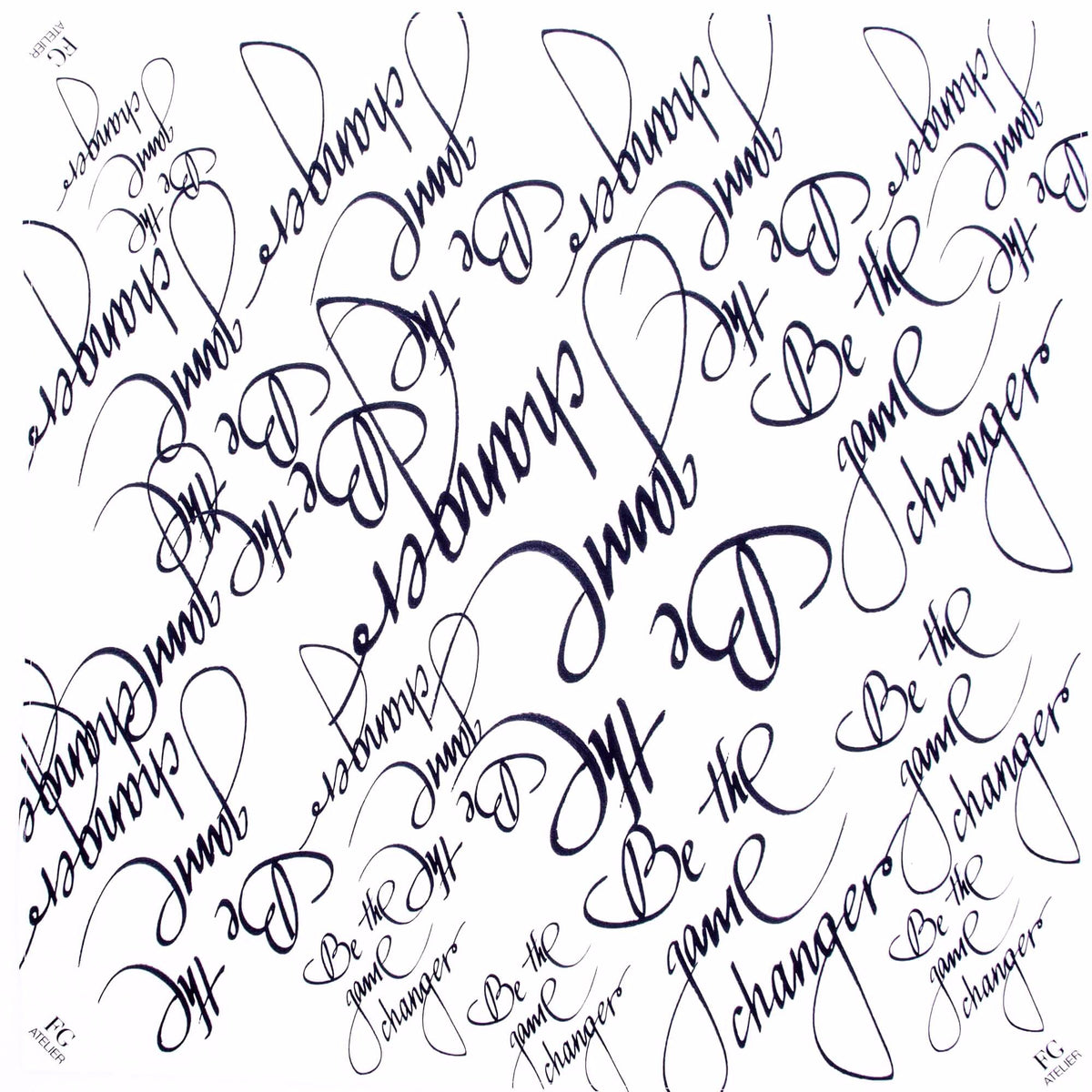 Black and White Calligraphy Print Scarf Be The Game Changer