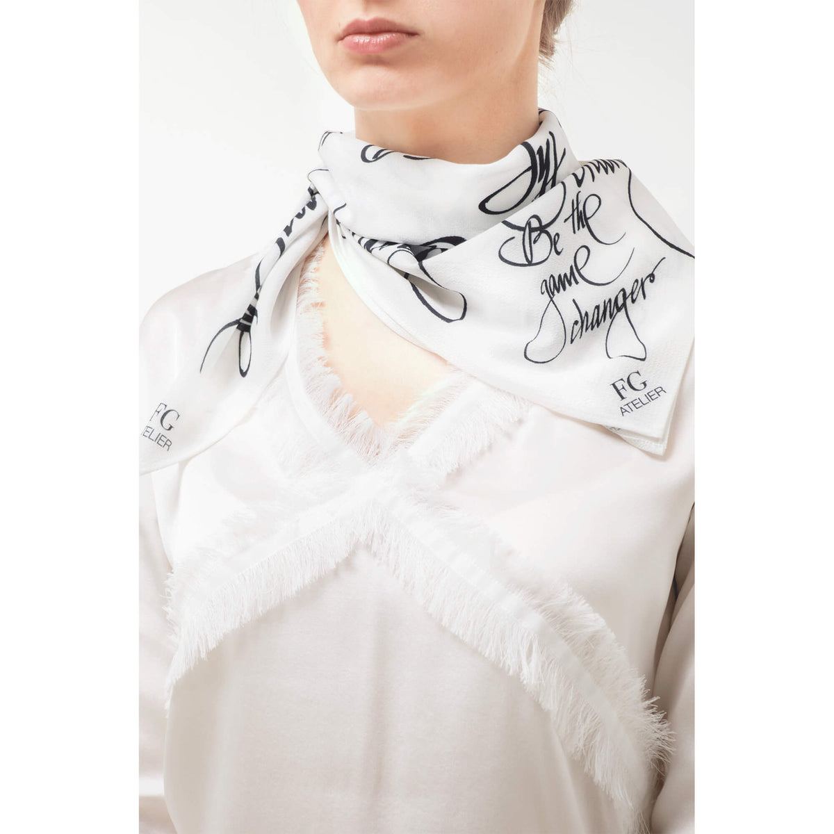 Black and White Calligraphy Print Scarf Be The Game Changer