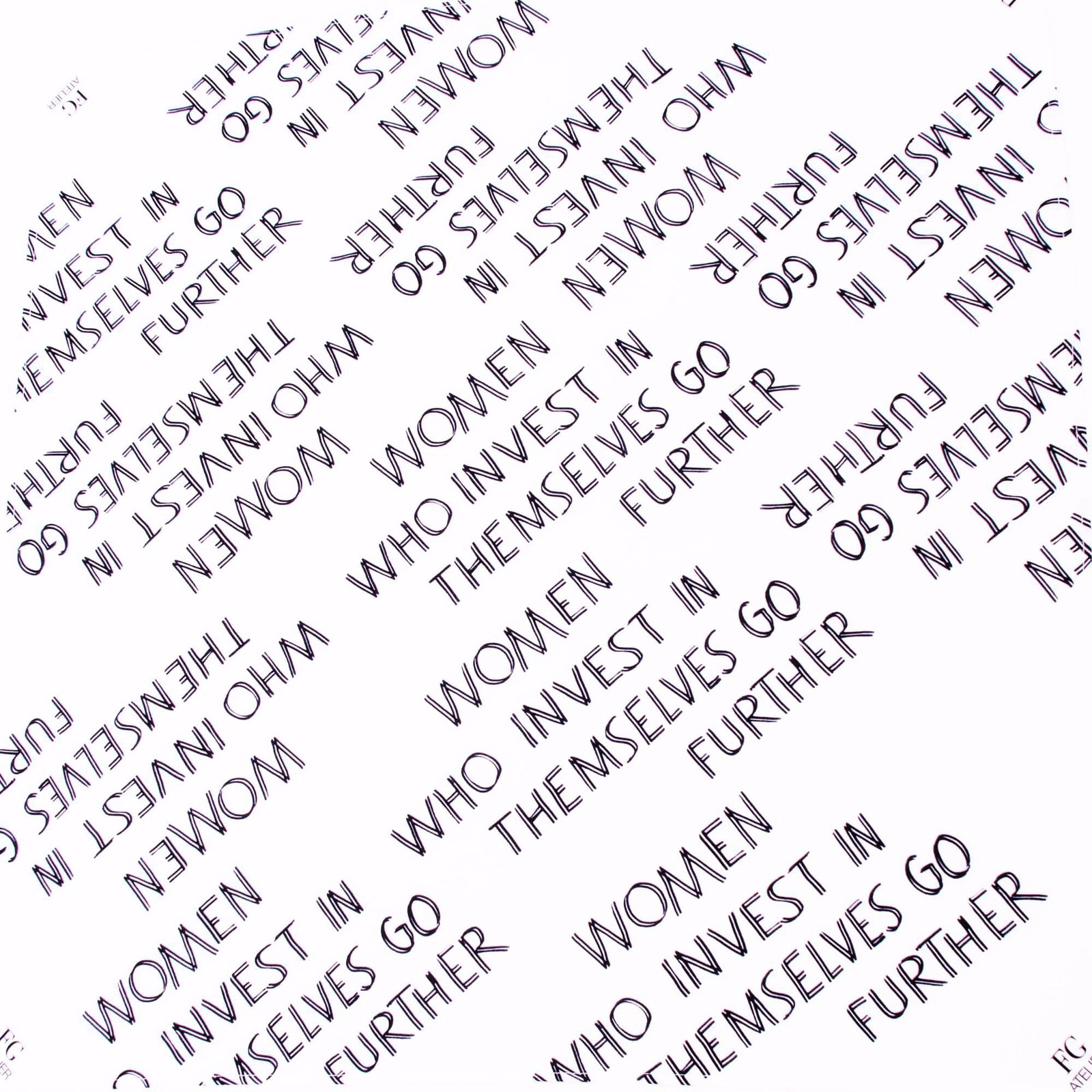 Black and White Calligraphy Print Scarf Women Who Invest