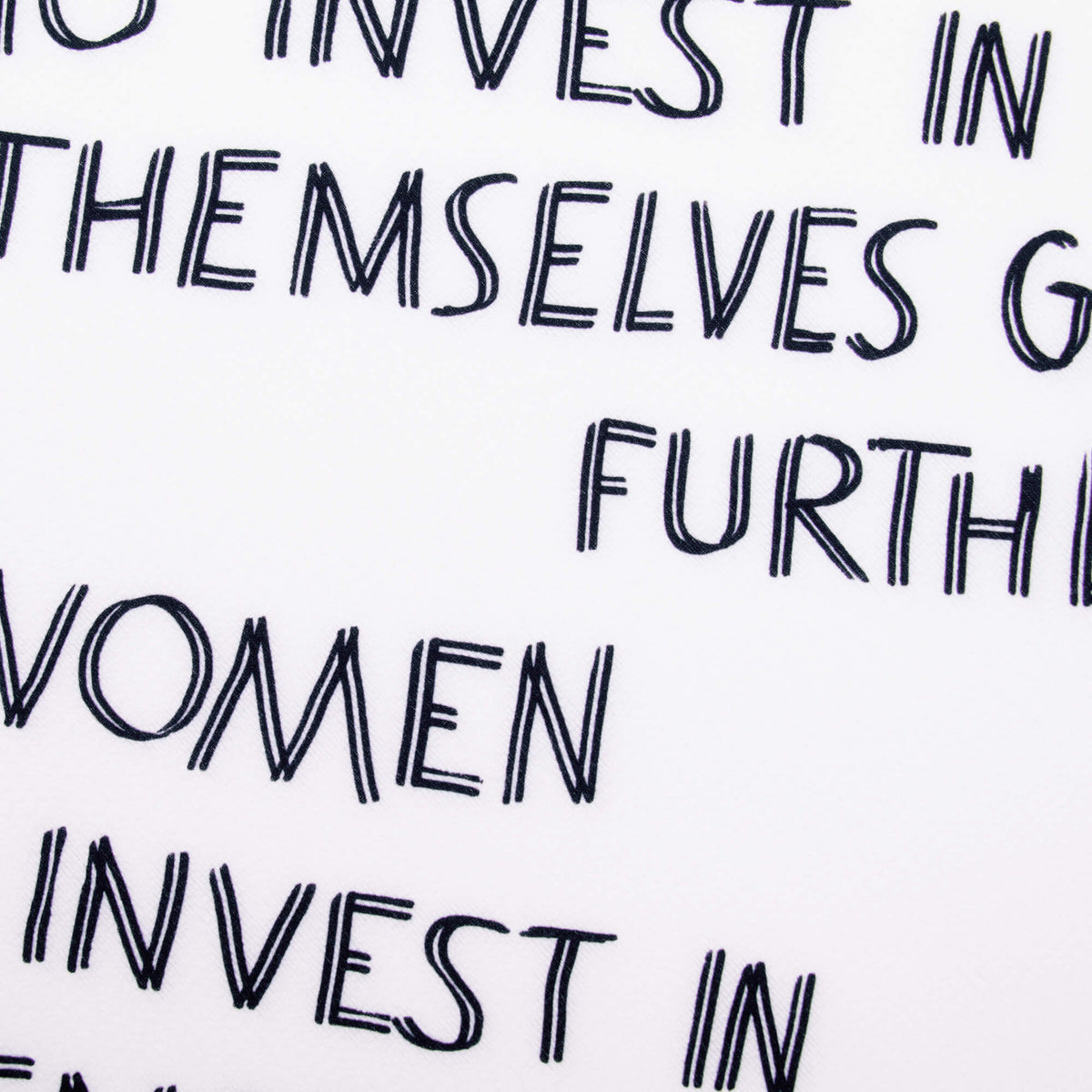 Black and White Calligraphy Print Scarf Women Who Invest