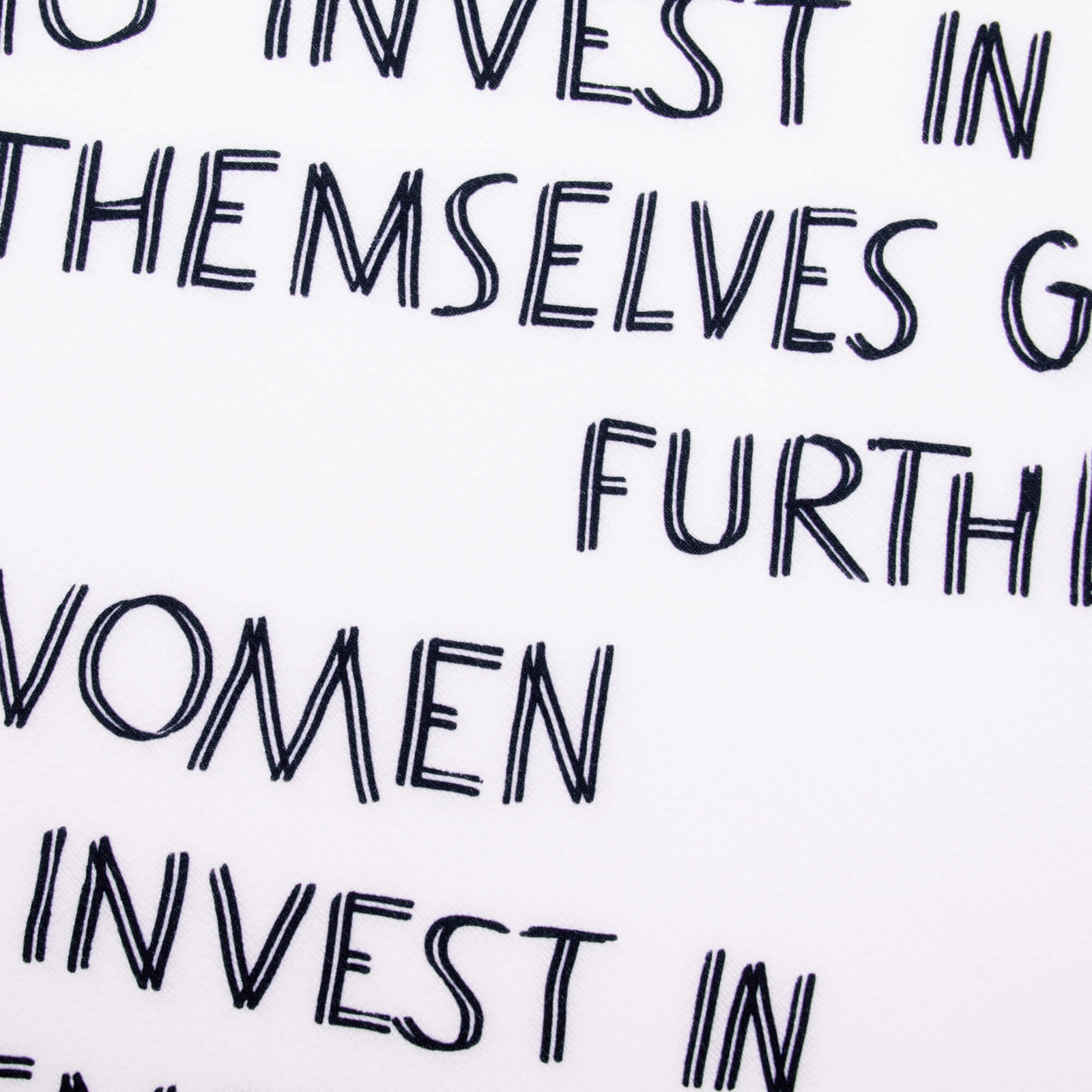 Black and White Calligraphy Print Scarf Women Who Invest