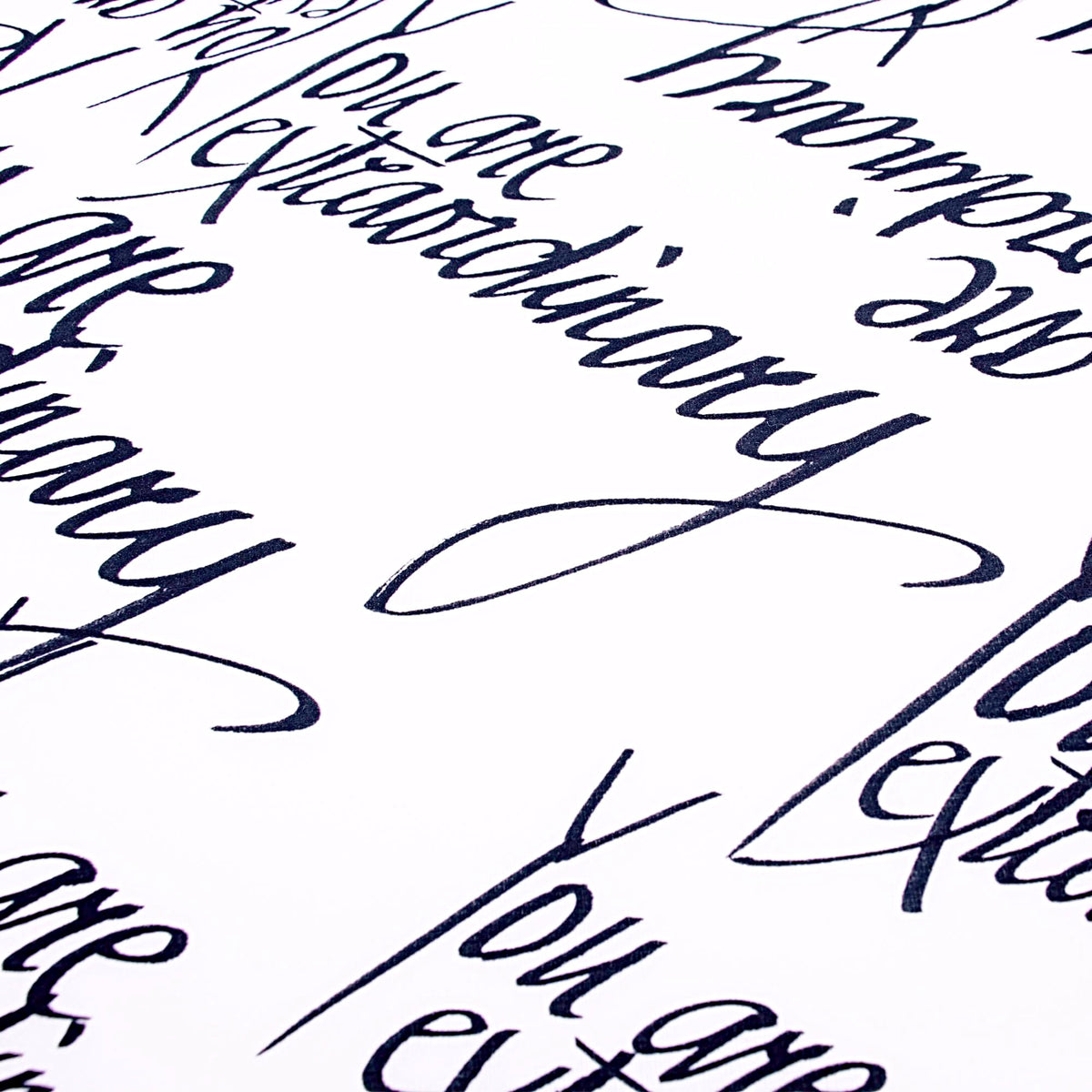 Black and White Calligraphy Print Scarf You Are Extraordinary