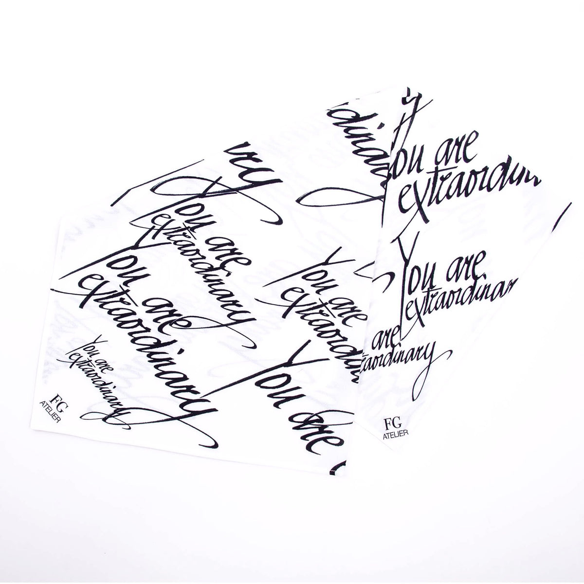 Black and White Calligraphy Print Scarf You Are Extraordinary