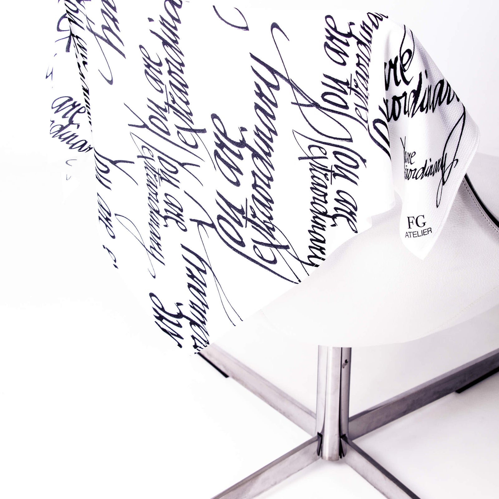 Black and White Calligraphy Print Scarf You Are Extraordinary