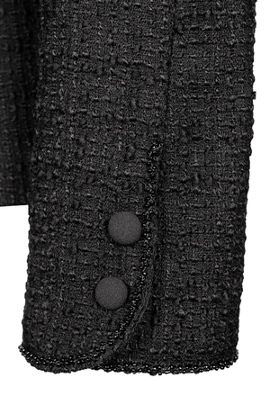 Black bouclé-tweed wool jacket | FG atelier