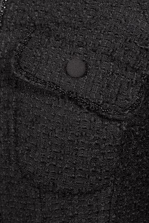 Black bouclé-tweed wool jacket