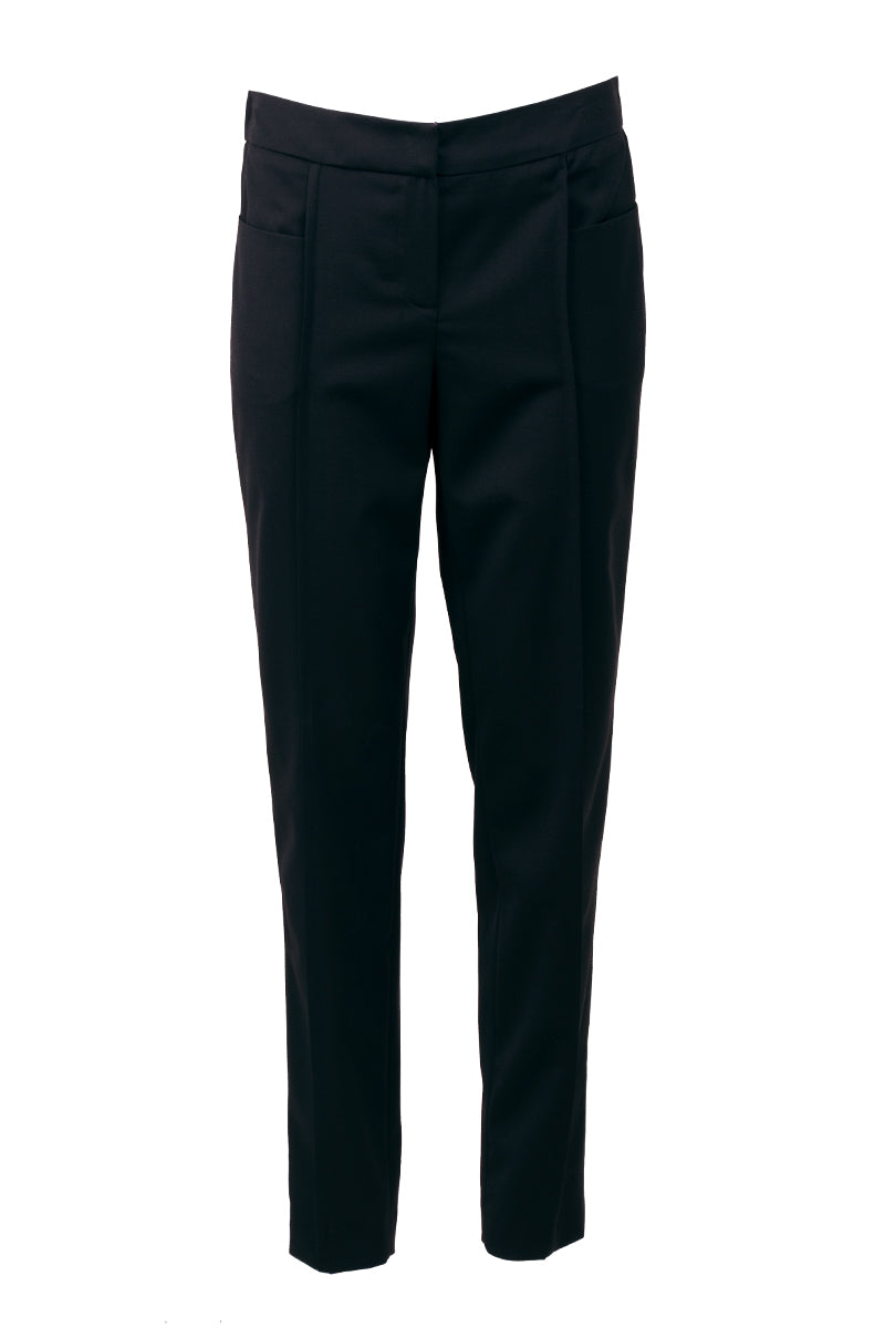 Stretch wool pants in Black for