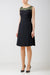 Crepe dress with contrasting tweed detail