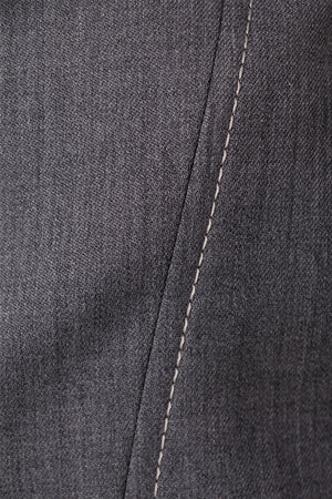 Dark grey sleeveless stretch wool dress