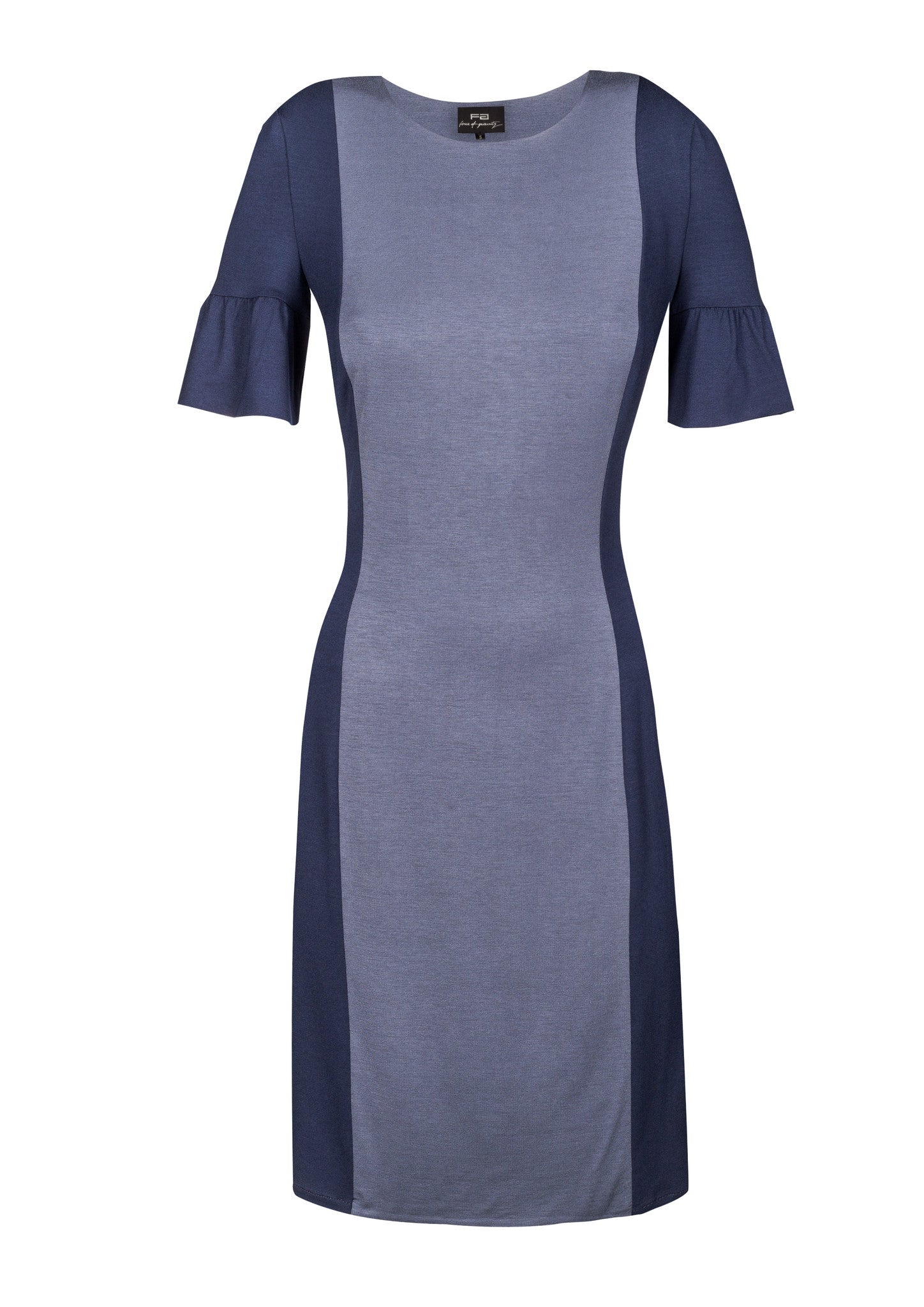 Body-con dress with contrasting side panels