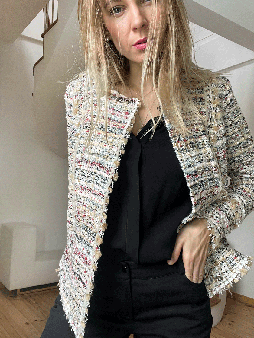 ジャケット・アウター TWEED FRINGE JACKET Lamé Tweed Fringe Jacket | Authentic & Vintage | ReSee