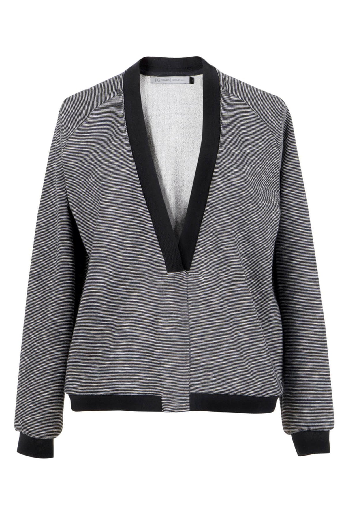 Grey &amp; White Mélange Stretch Jersey Blazer