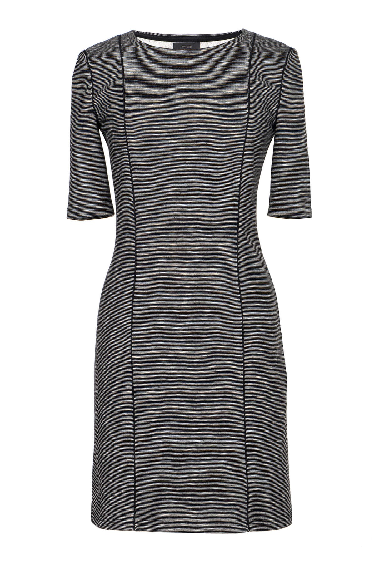 Grey & White Mélange Stretch Jersey Dress