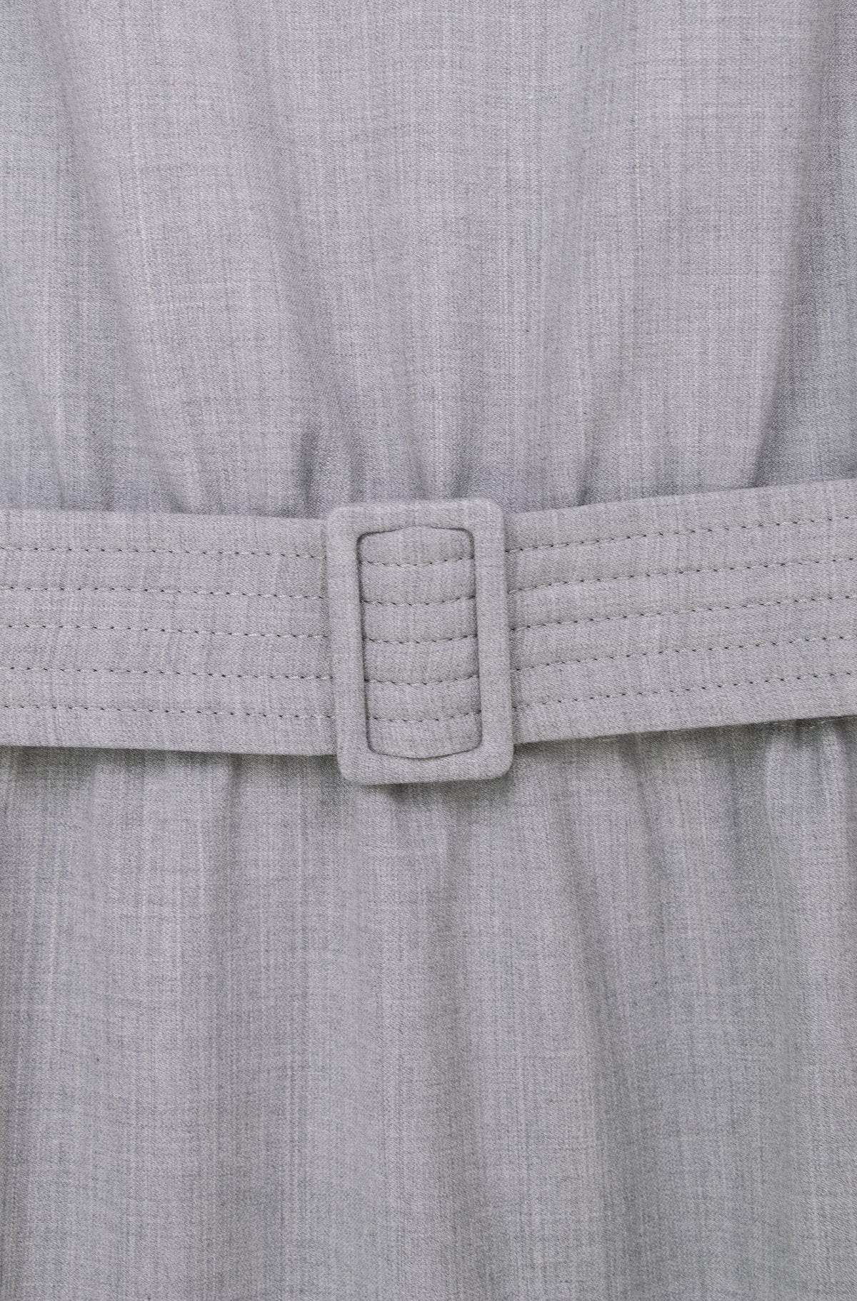 Grey stretch wool tuck wave dress